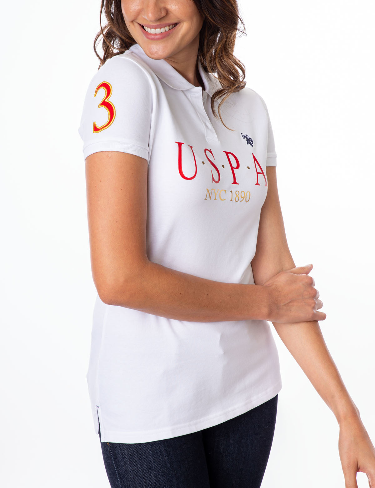 USPA NYC Classic Polo Shirt with Embroidered Logo