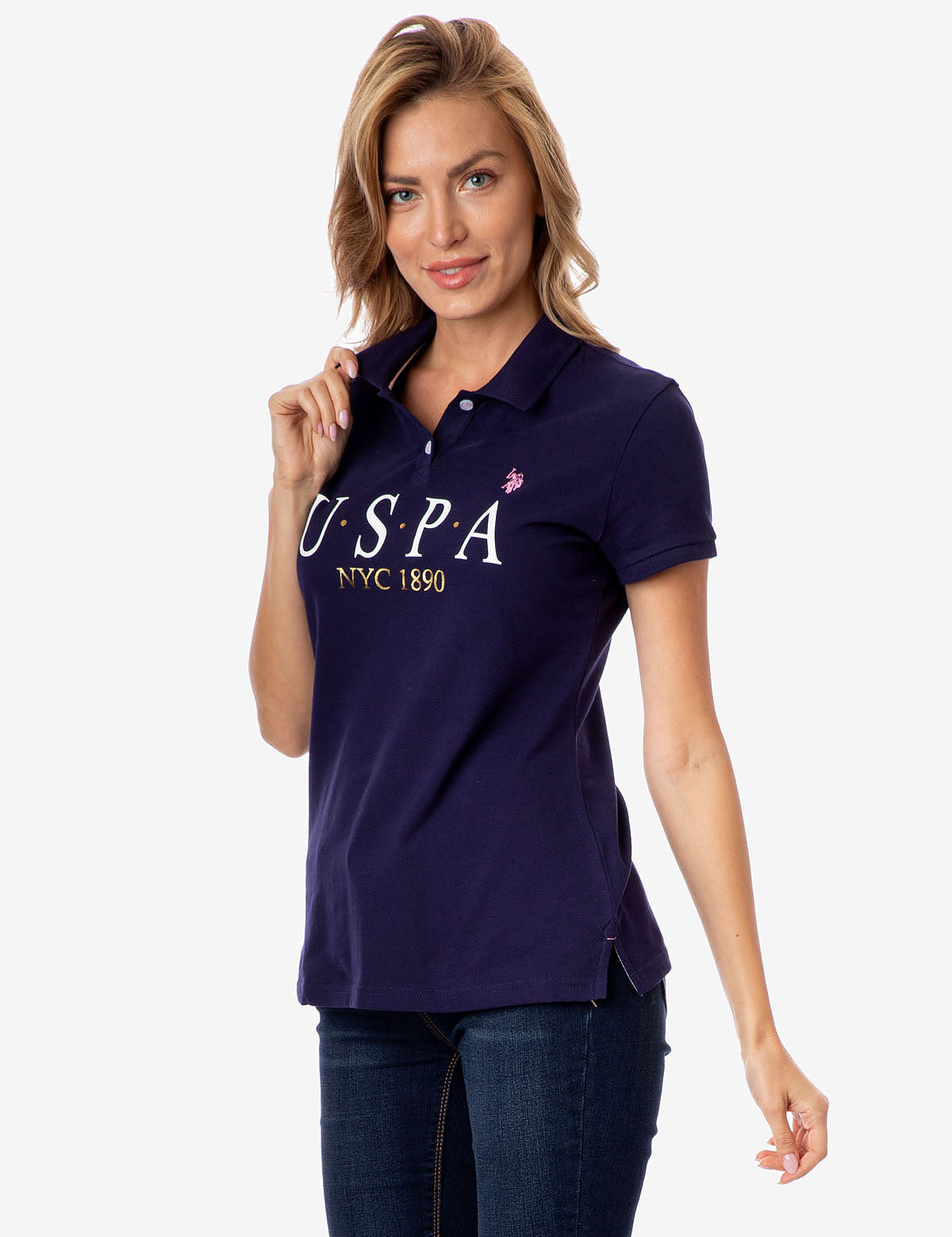 USPA NYC Classic Polo Shirt with Embroidered Logo