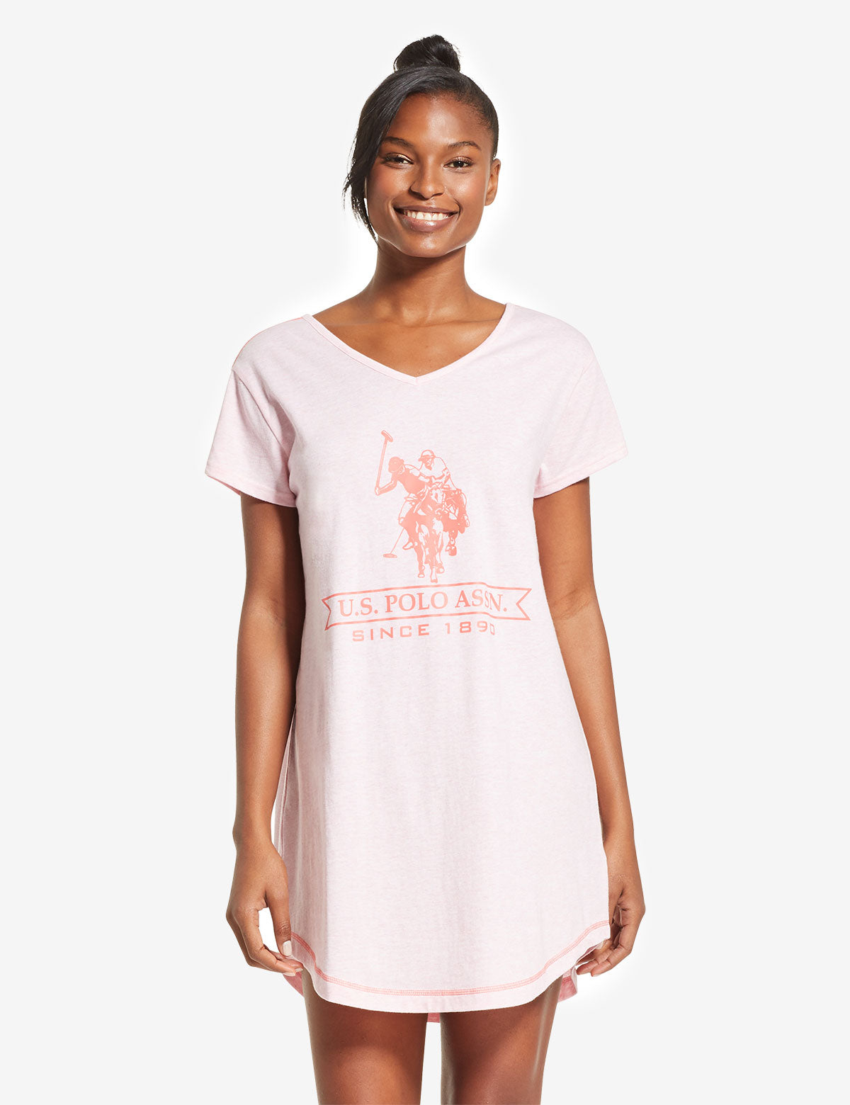 USPA Women's Open Back Cotton T-Shirt with V-Neck