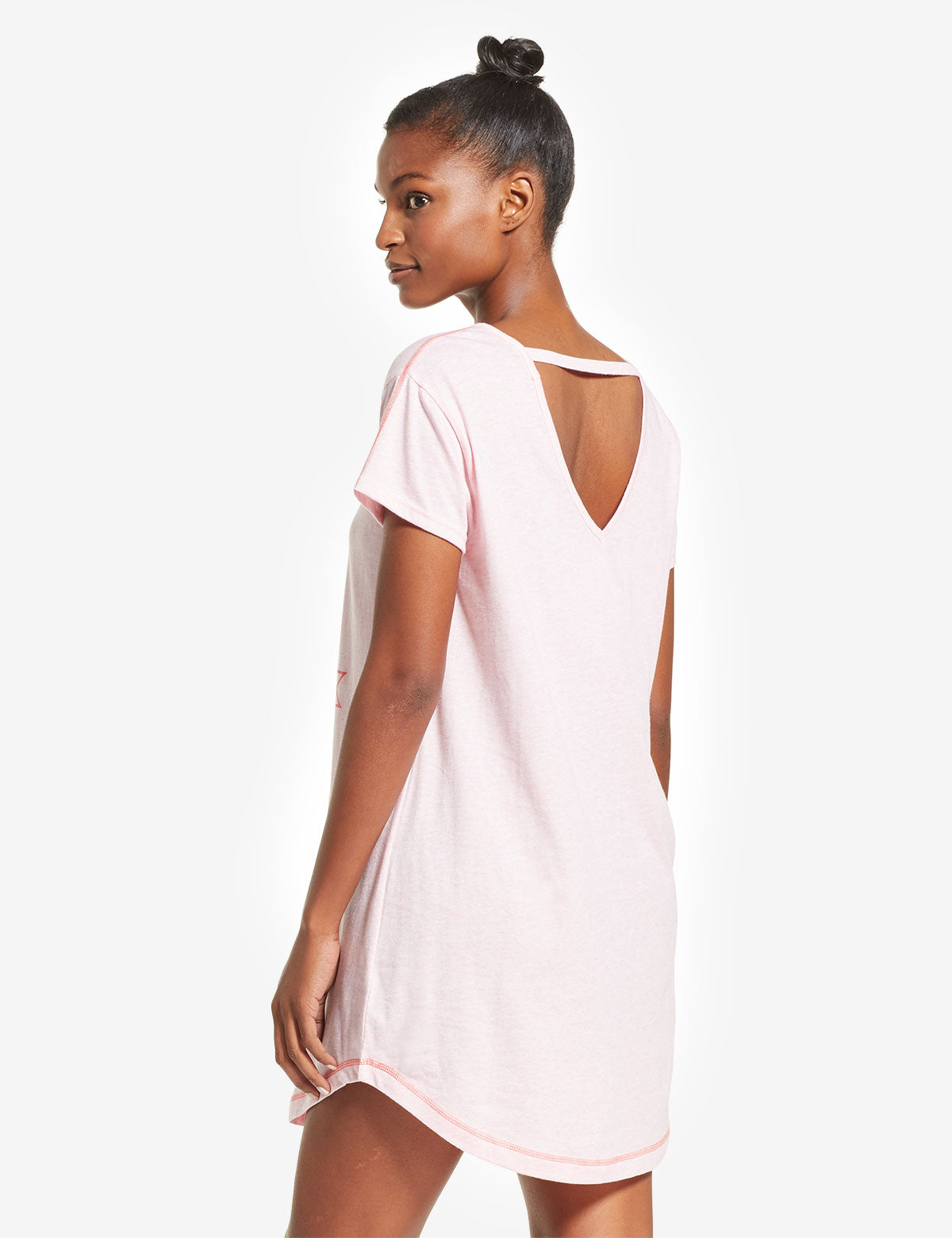 USPA Women's Open Back Cotton T-Shirt with V-Neck