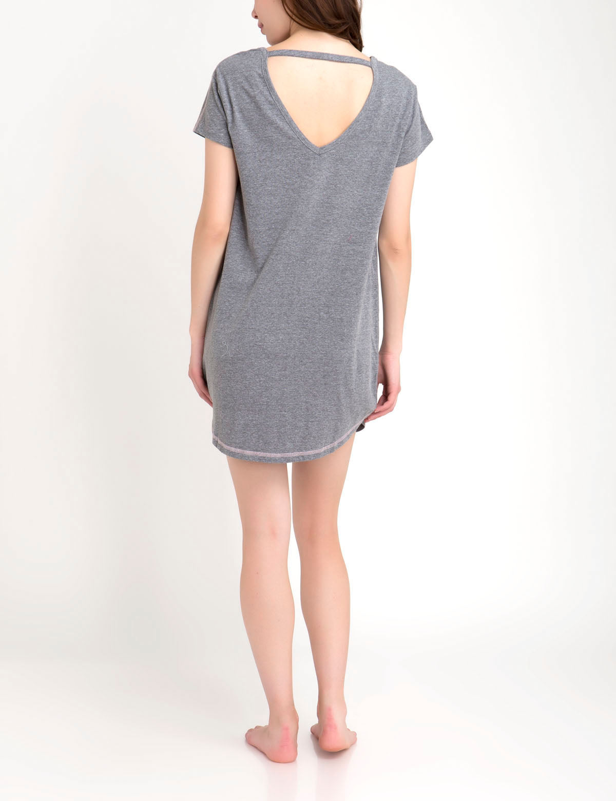 USPA Women's Open Back Cotton T-Shirt with V-Neck
