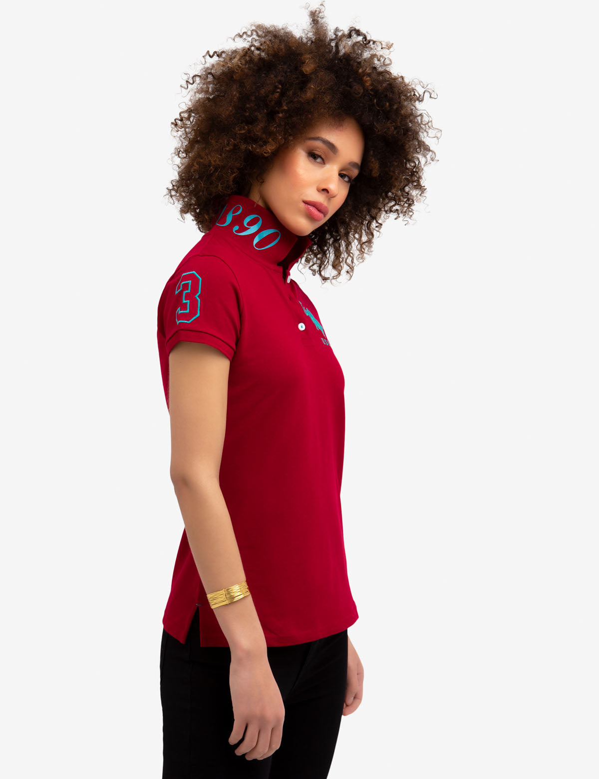 USPA Printed Polo Shirt for Men with Logo & Button Placket