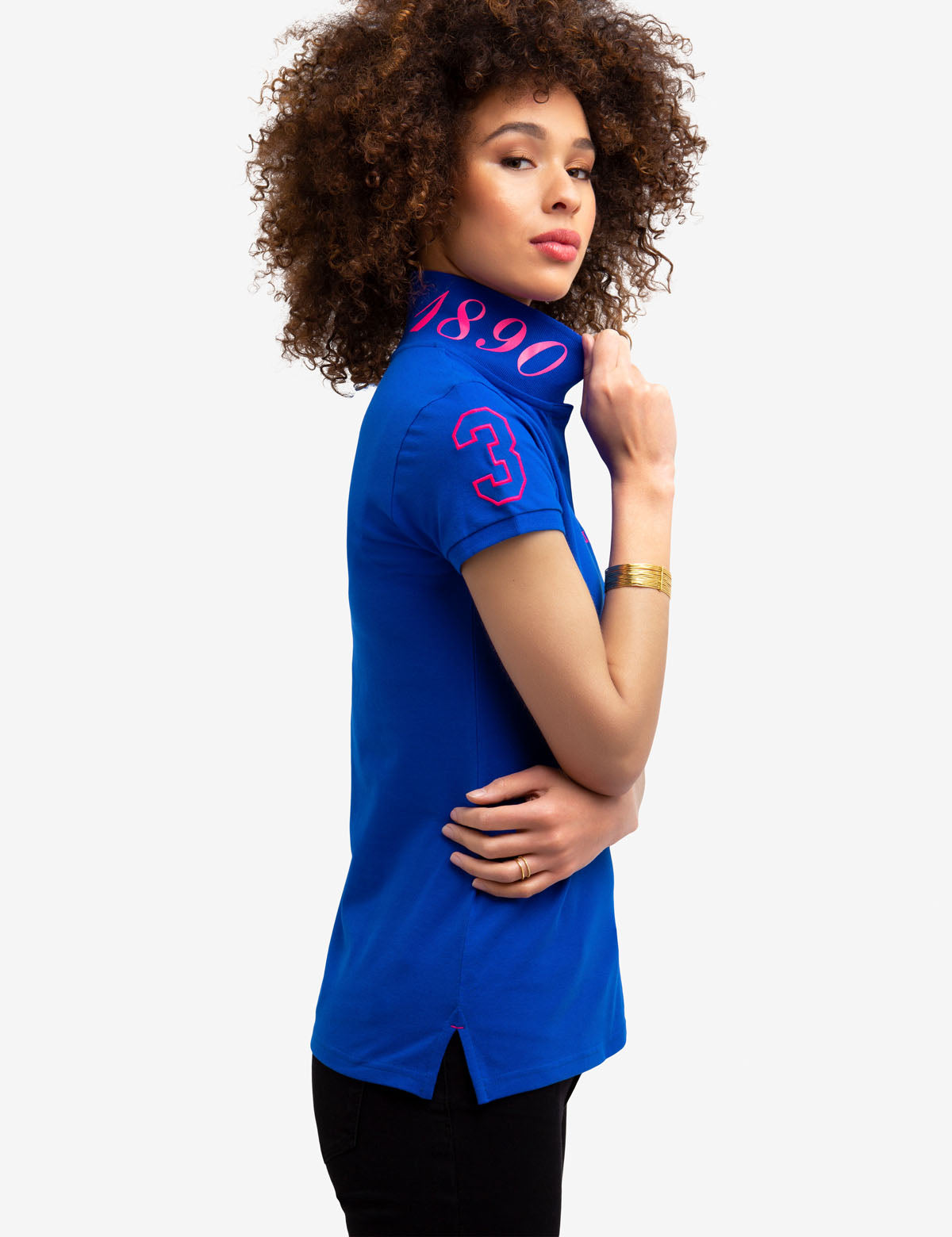 USPA Printed Polo Shirt for Men with Logo & Button Placket