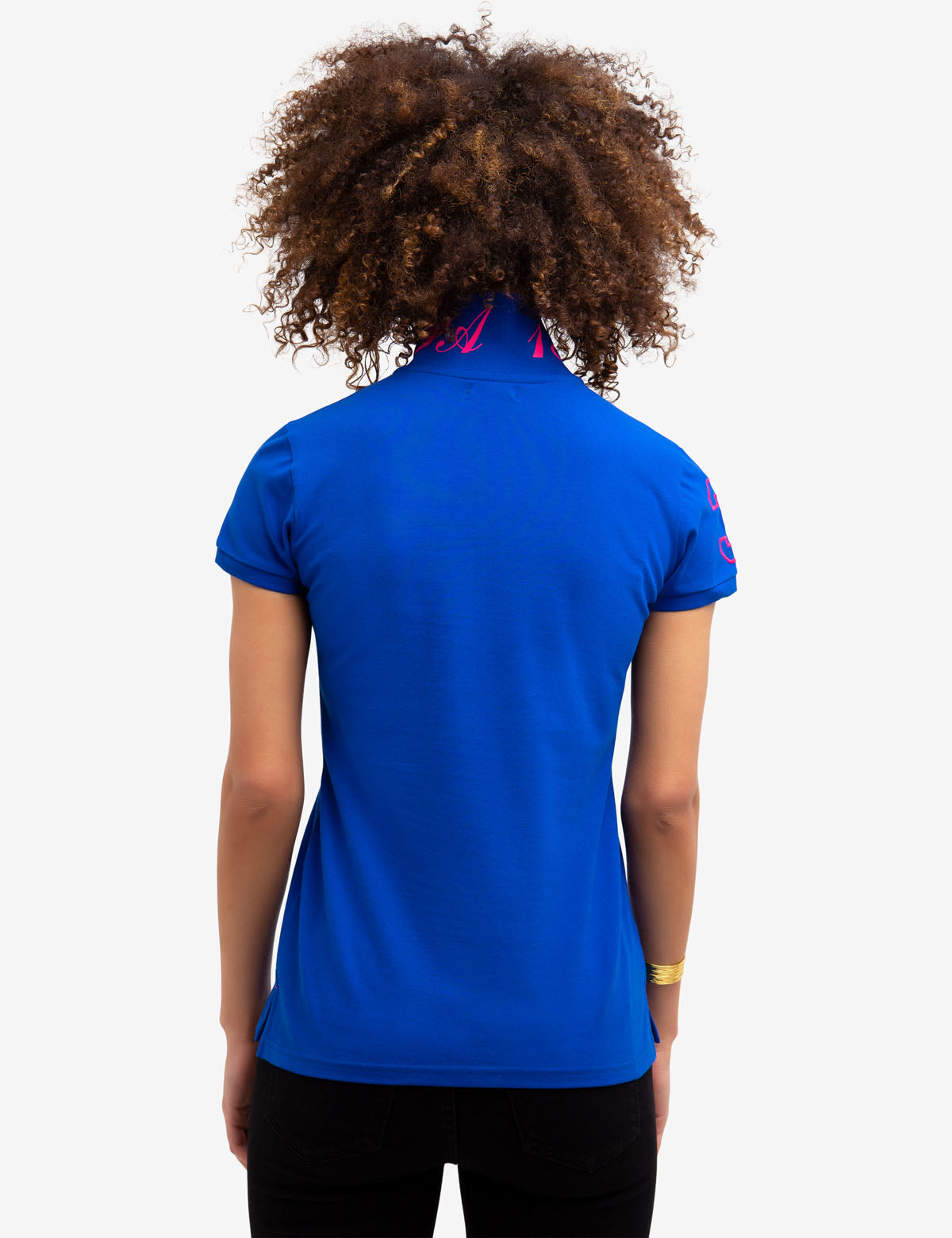 USPA Printed Polo Shirt for Men with Logo & Button Placket
