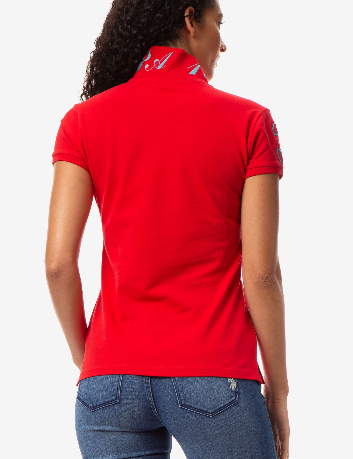 USPA Printed Polo Shirt for Men with Logo & Button Placket