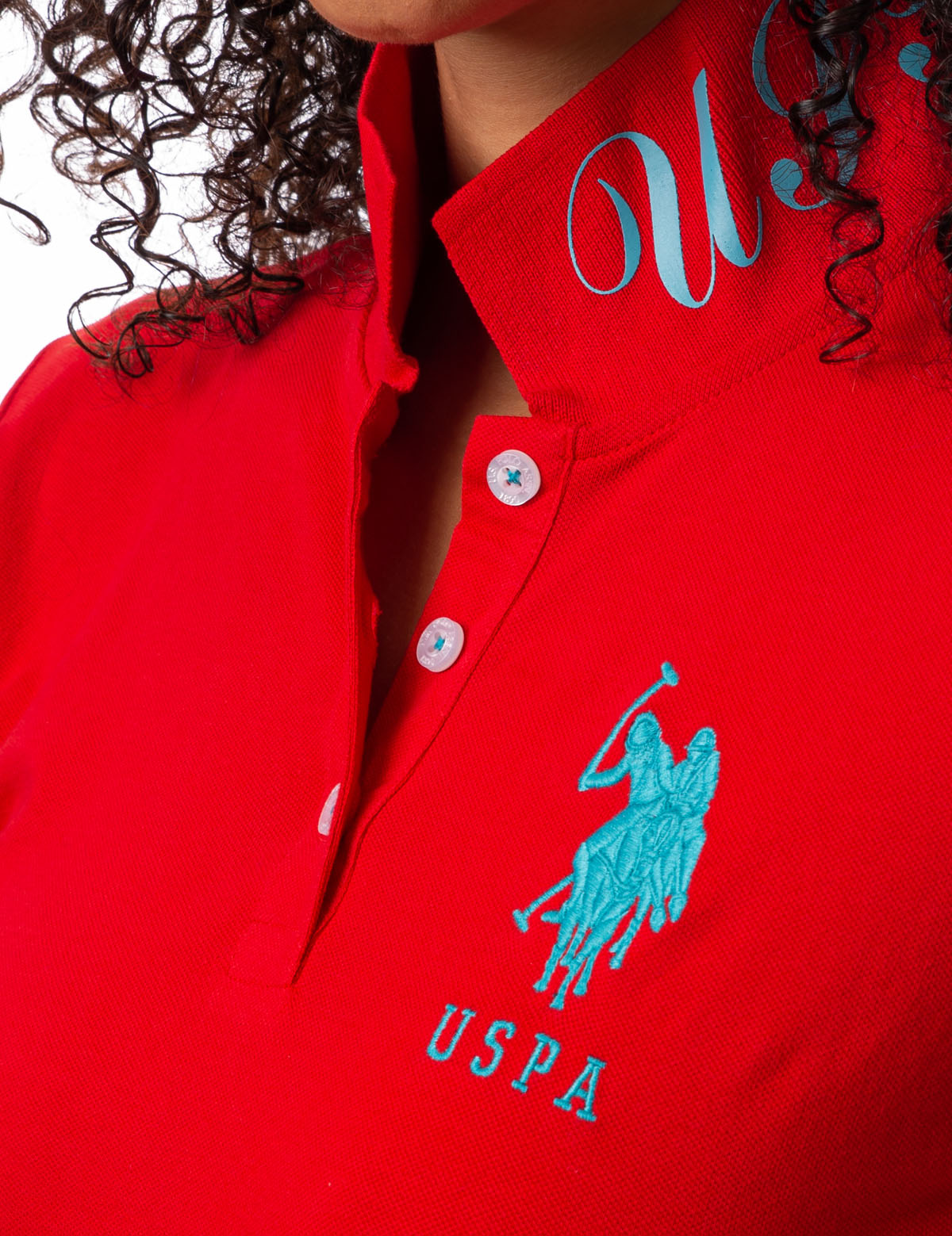 USPA Printed Polo Shirt for Men with Logo & Button Placket