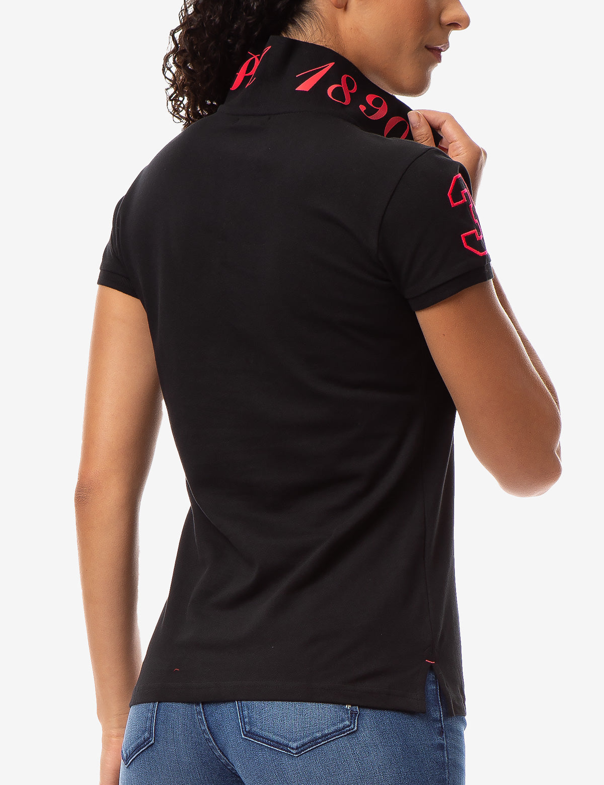 USPA Printed Polo Shirt for Men with Logo & Button Placket