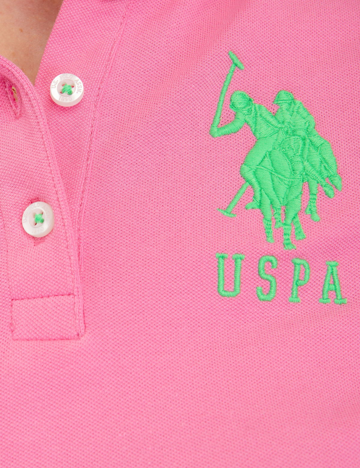 USPA Printed Polo Shirt for Men with Logo & Button Placket