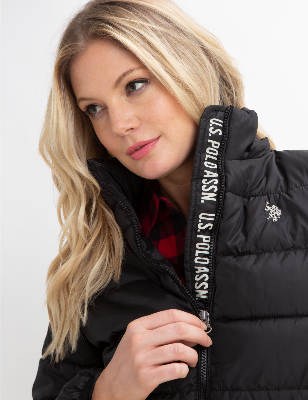 U.S. Polo Assn. Logo Puffer Jacket with Detachable Hood