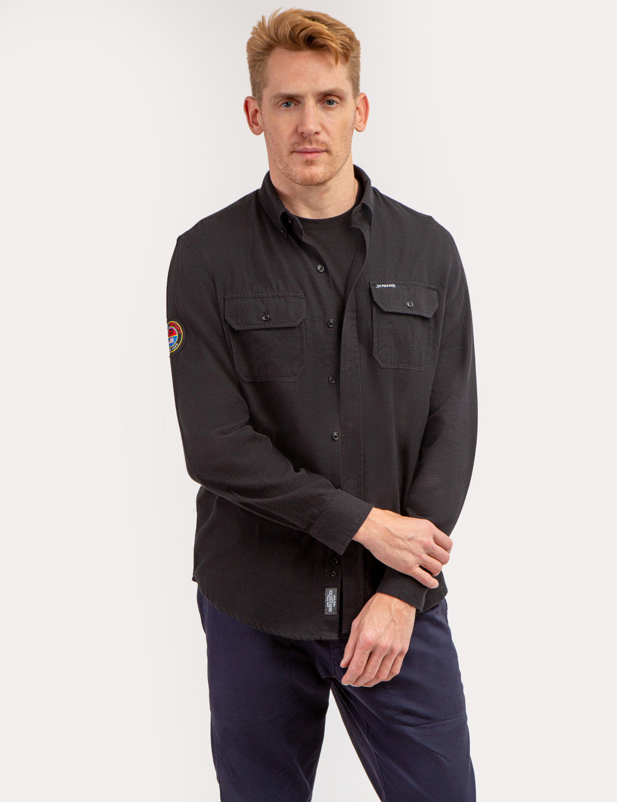 USPA Sport Men's Long Sleeve Twill Shirt with Button Cuffs