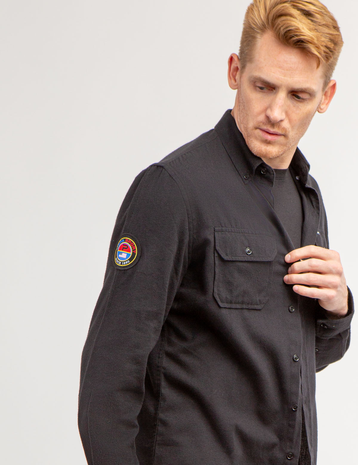 USPA Sport Men's Long Sleeve Twill Shirt with Button Cuffs