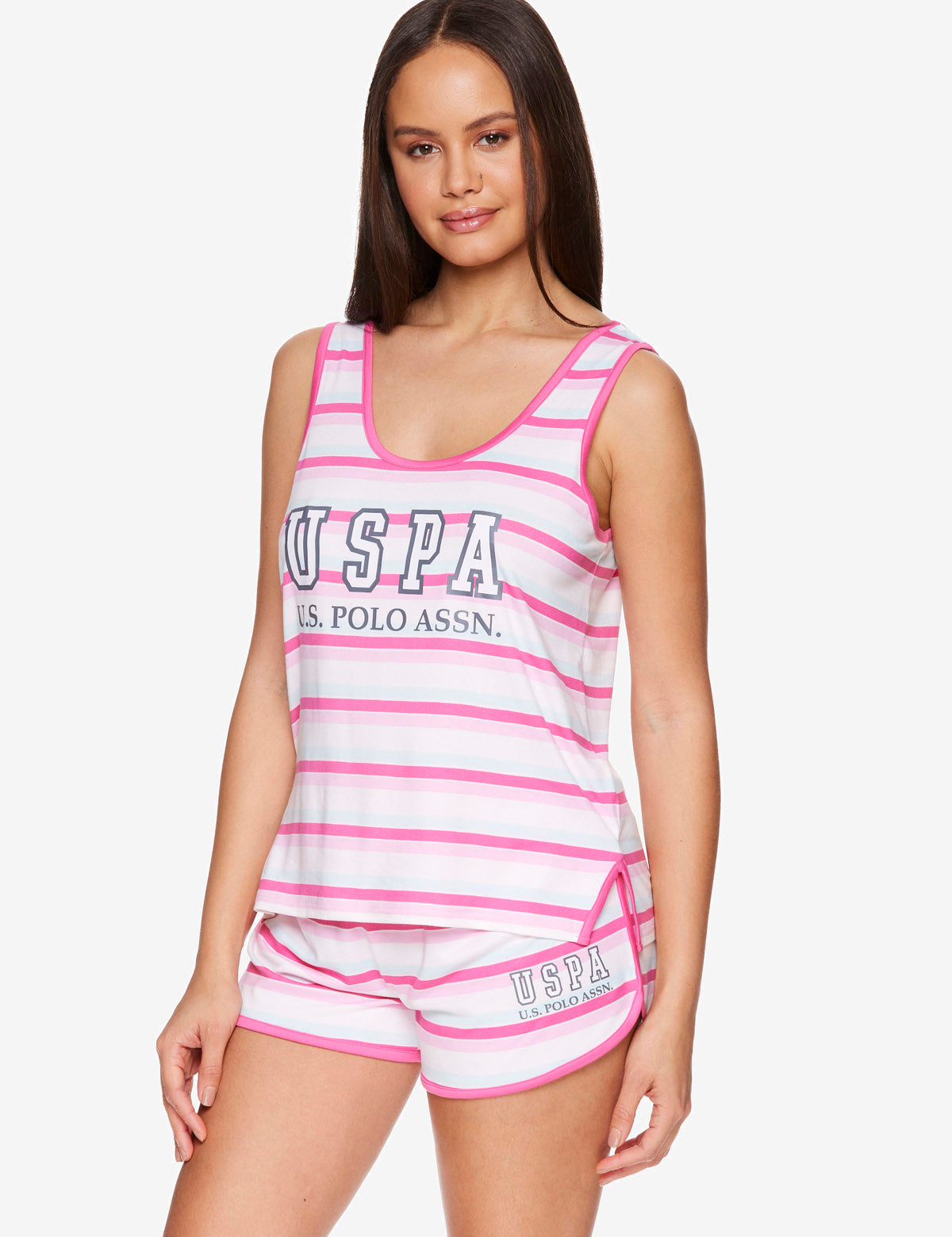 USPA Striped Sleepwear Short Set for Men & Women