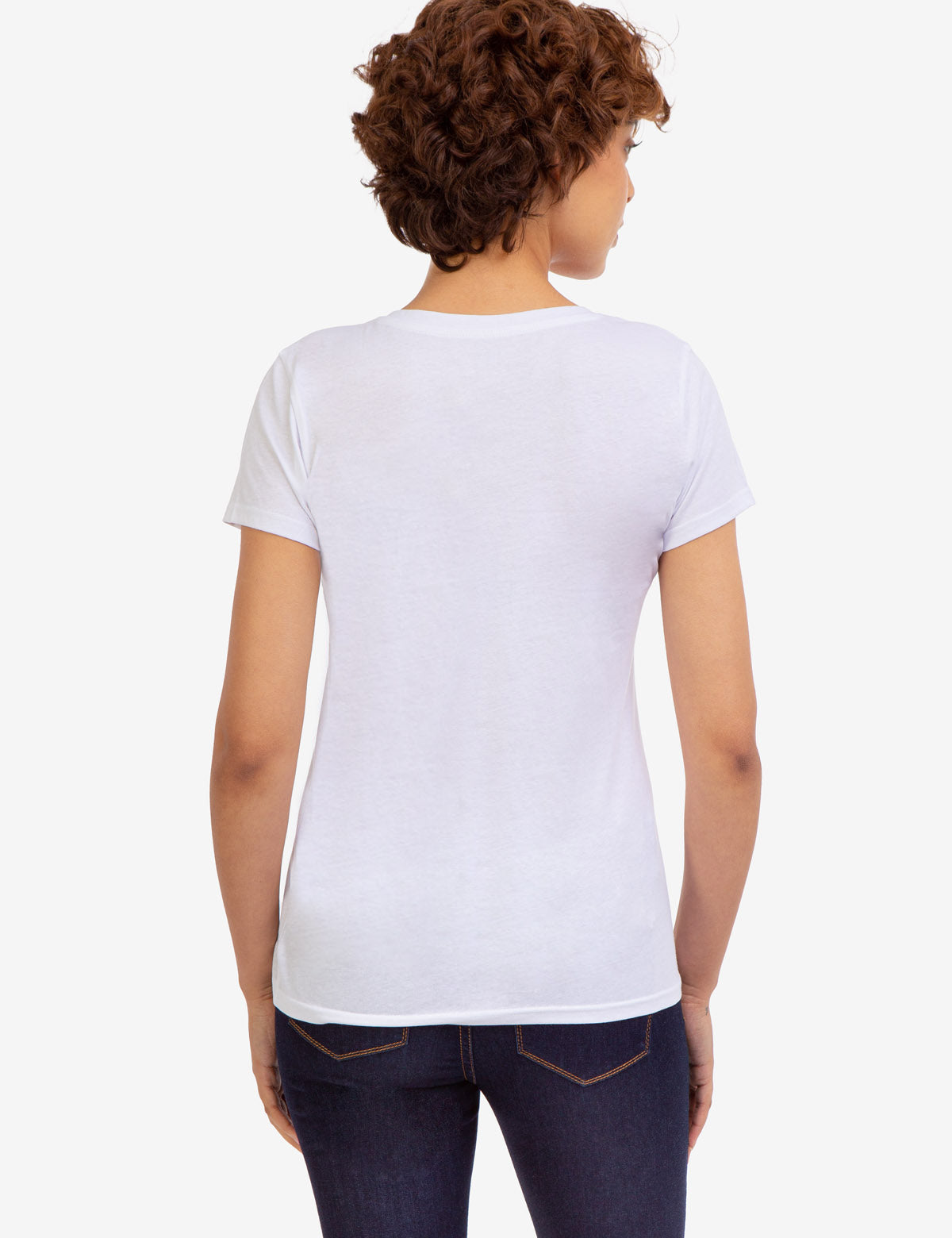 V-Neck Striped Foil Graphic Tee for Men & Women