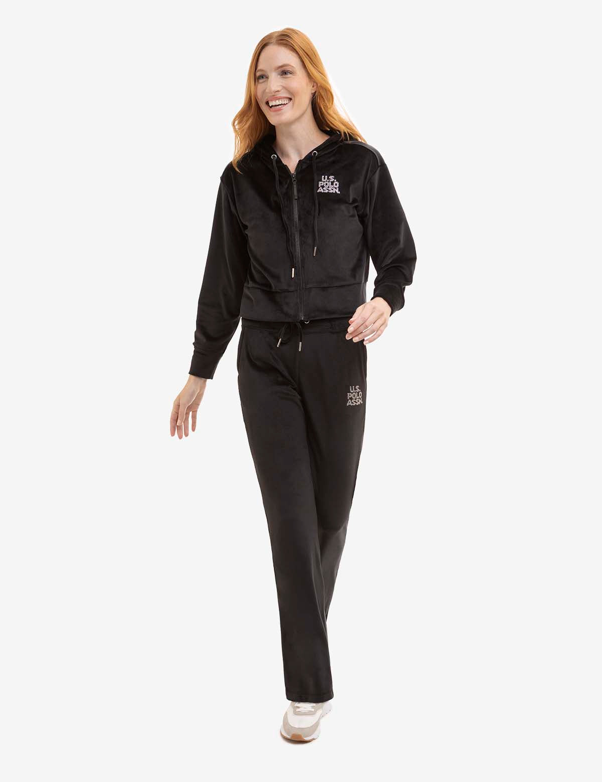 Velour Embellished Jogger Pants for Women - Stylish Comfort