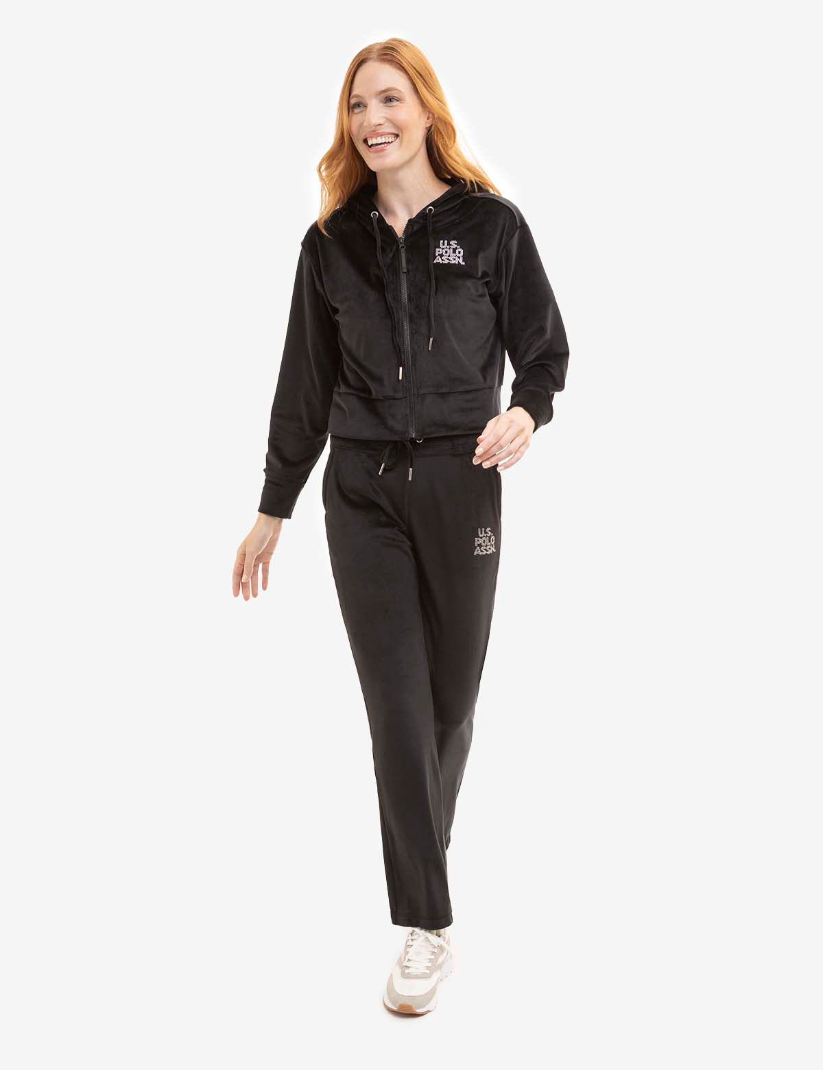 Velour Embellished Full Zip Hoodie for Women & Men