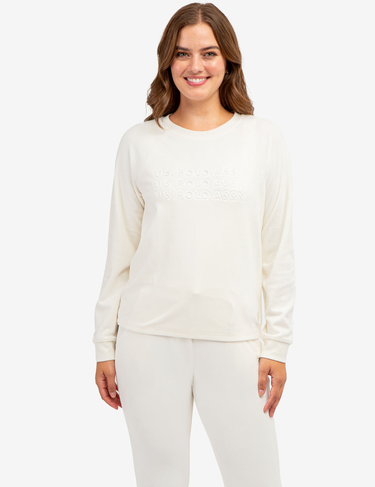 Velour Logo Crewneck Sweatshirt | Soft Pullover