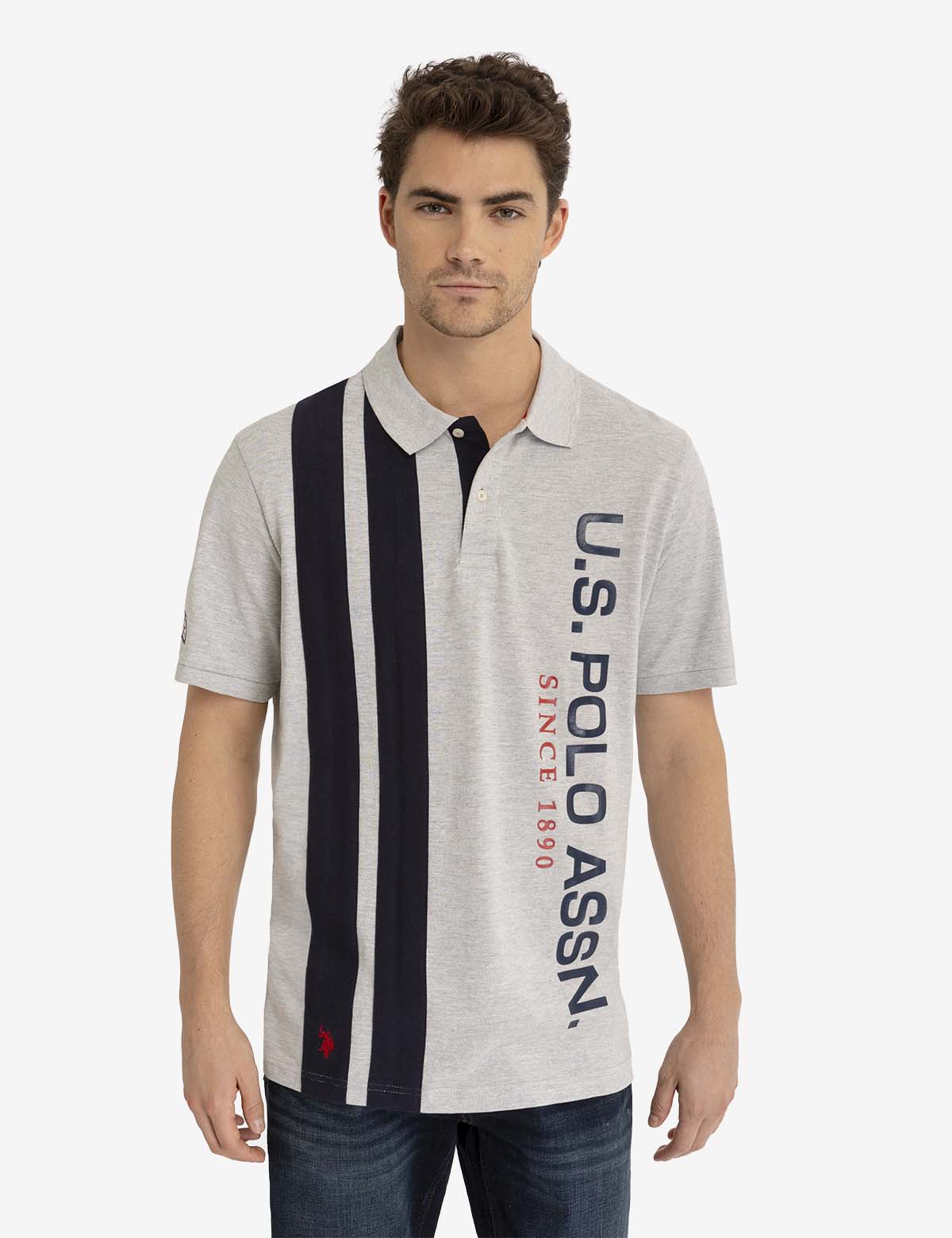 Vertical Colorblock Pique Polo Shirt for Men - Stylish Casual Wear