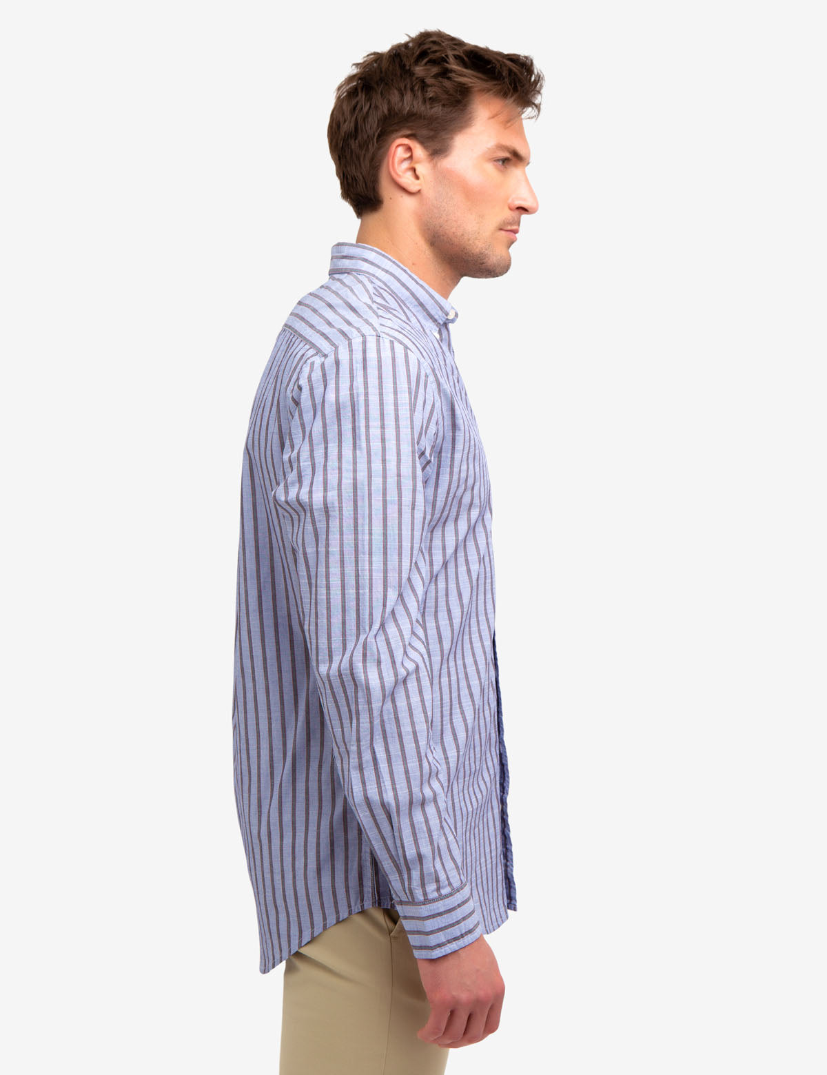 Men's Vertical Dobby Striped Dress Shirt