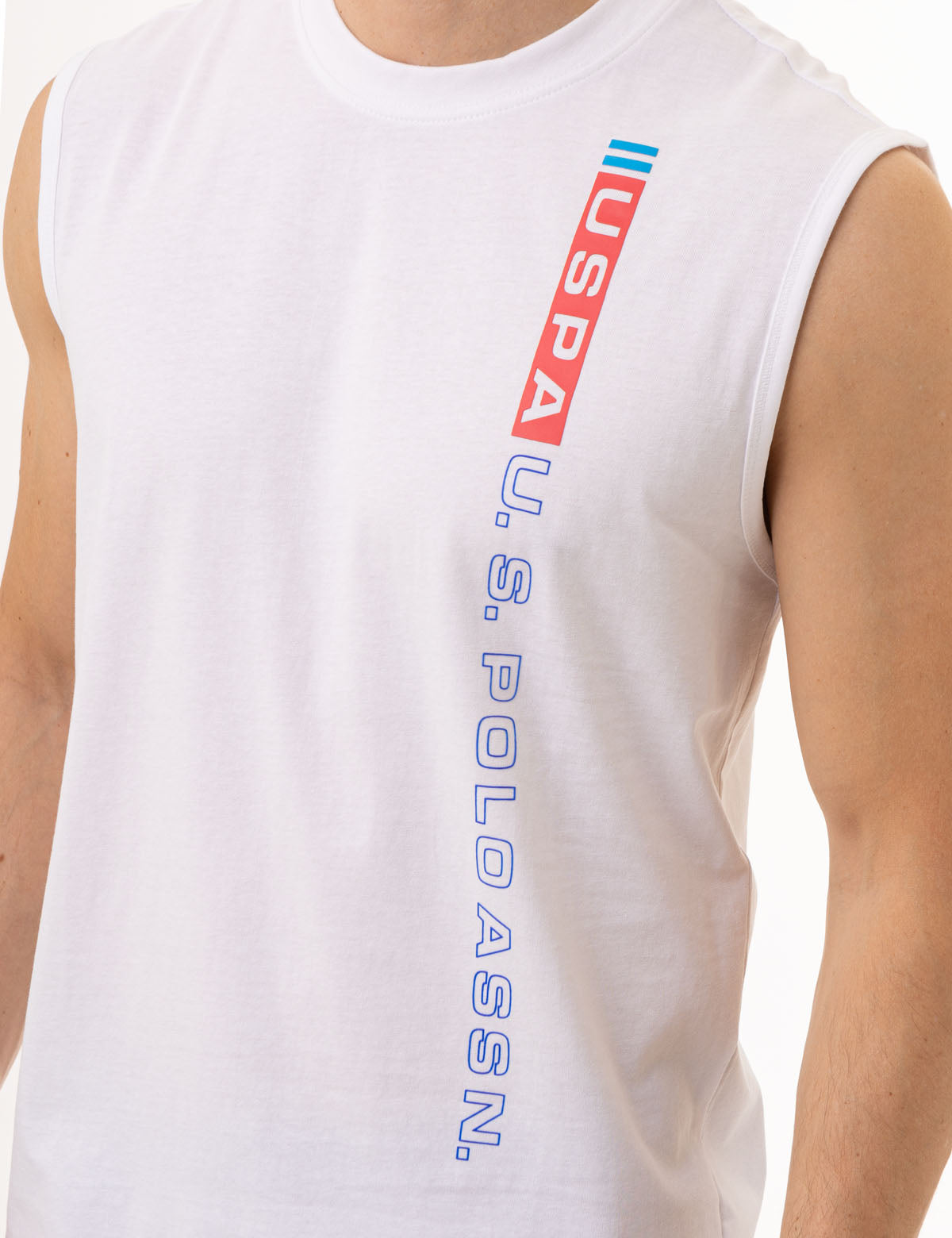 Men's Graphic Muscle Tank Top - Vertical Print Design