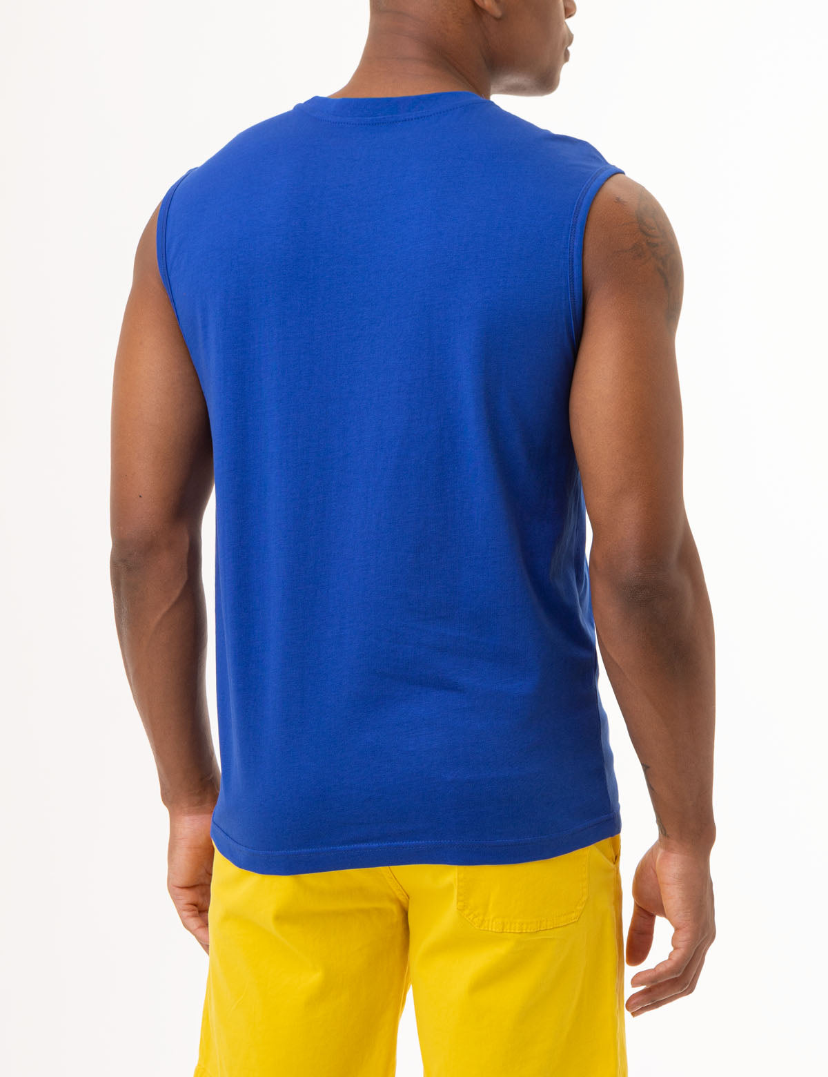 Men's Graphic Muscle Tank Top - Vertical Print Design