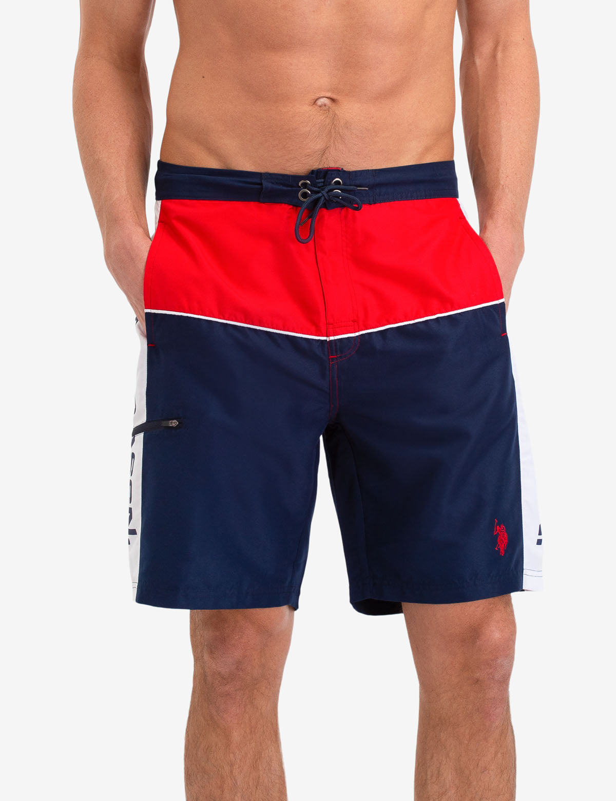 U.S. Polo Assn. Swim Trunks with Logo & Side Pockets