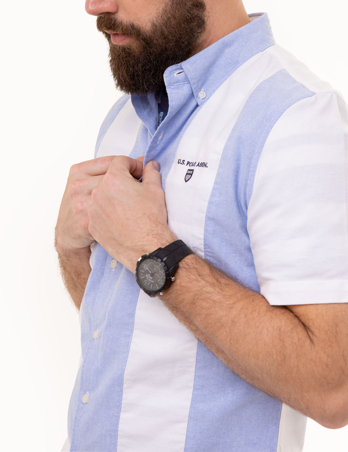Men's Vertical Stripe Short Sleeve Shirt