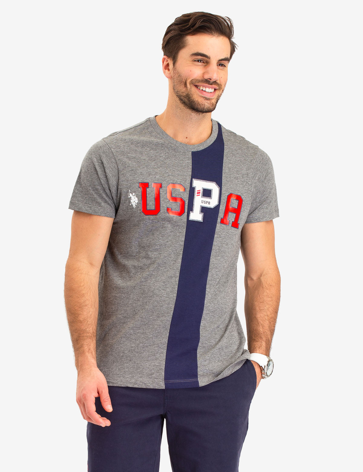 USPA Vertical Stripe Relaxed Fit T-Shirt