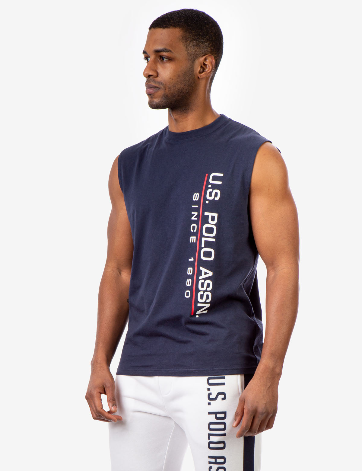 U.S. Polo Assn Vertical Muscle Tank - Sleeveless Crew Neck