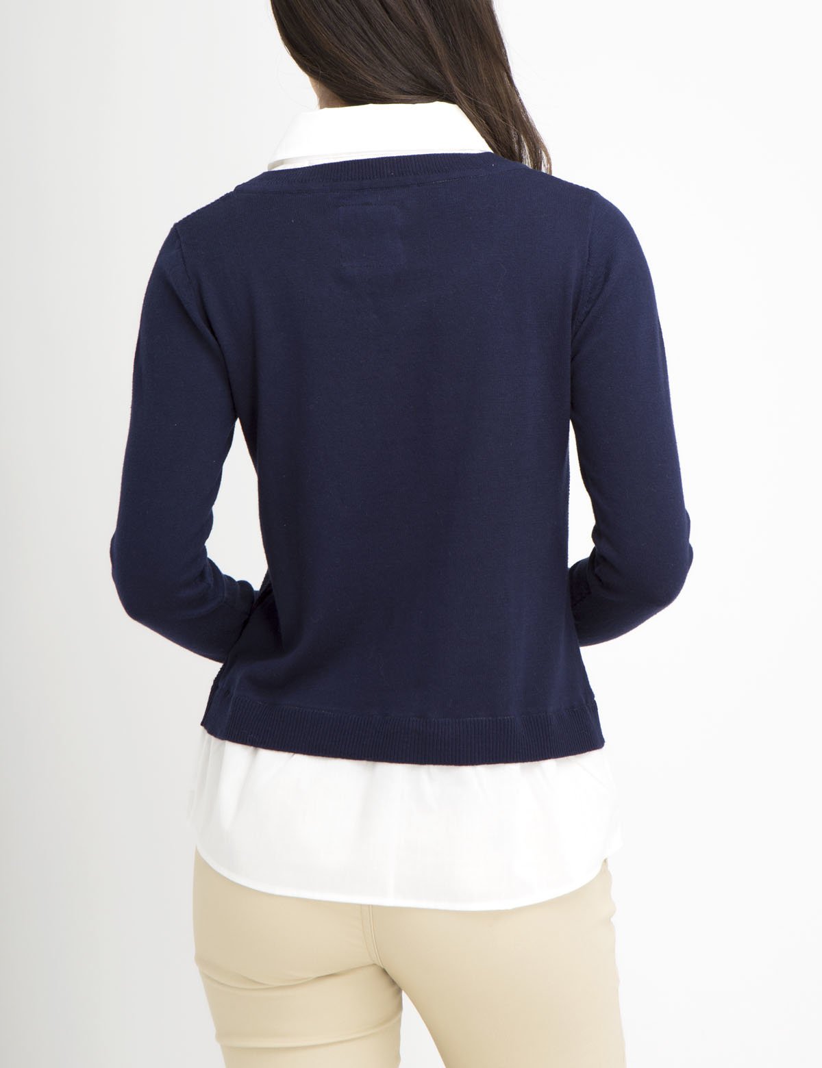 Waffle Knit Sweater with Embroidered Logo - 100% Acrylic