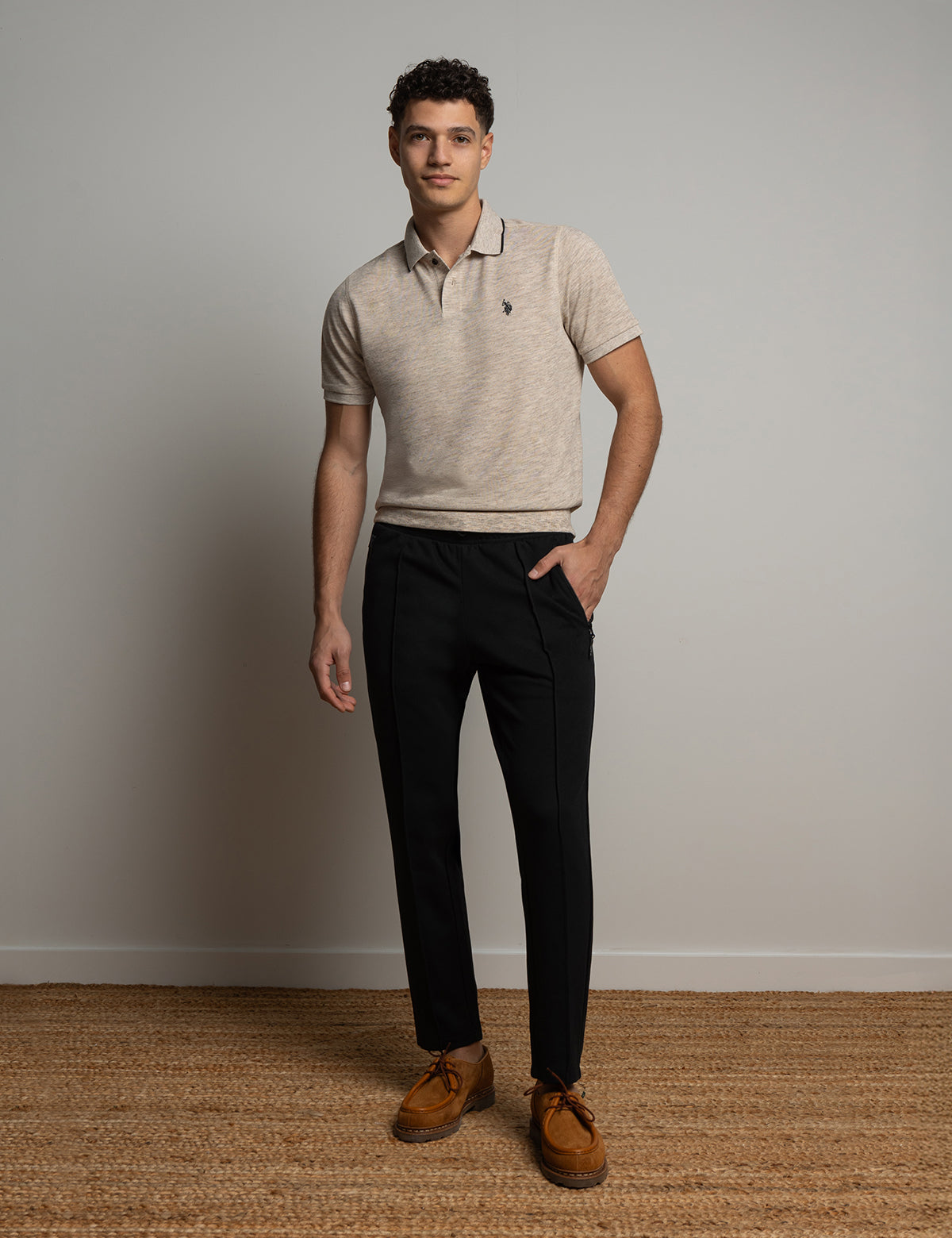 White Label Bonded Interlock Jogger Pants for Men