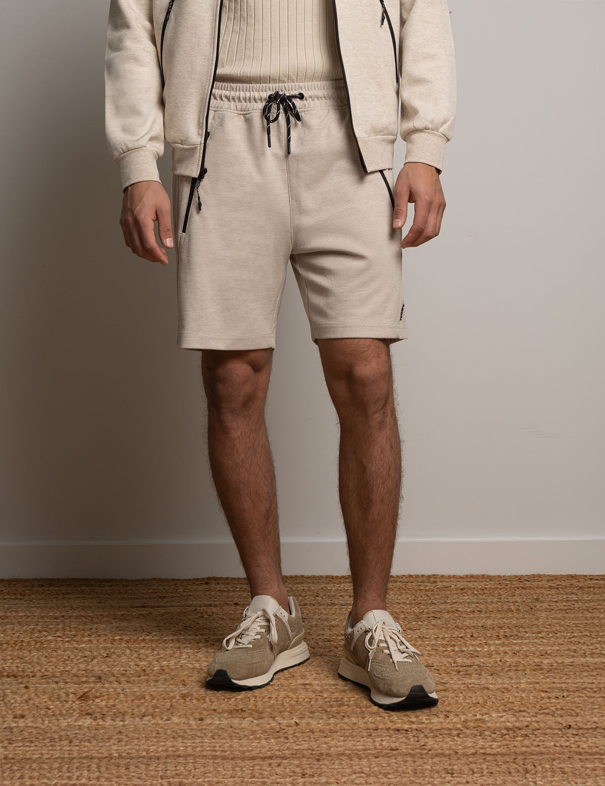 White Label Bonded Interlock Jogger Shorts for Men
