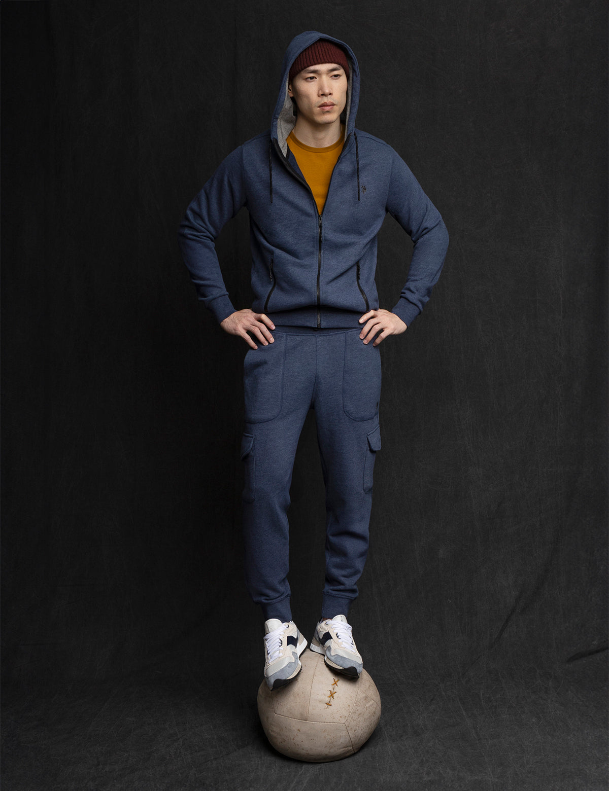Men's Cotton Cargo Joggers with Drawstring & Cargo Pockets