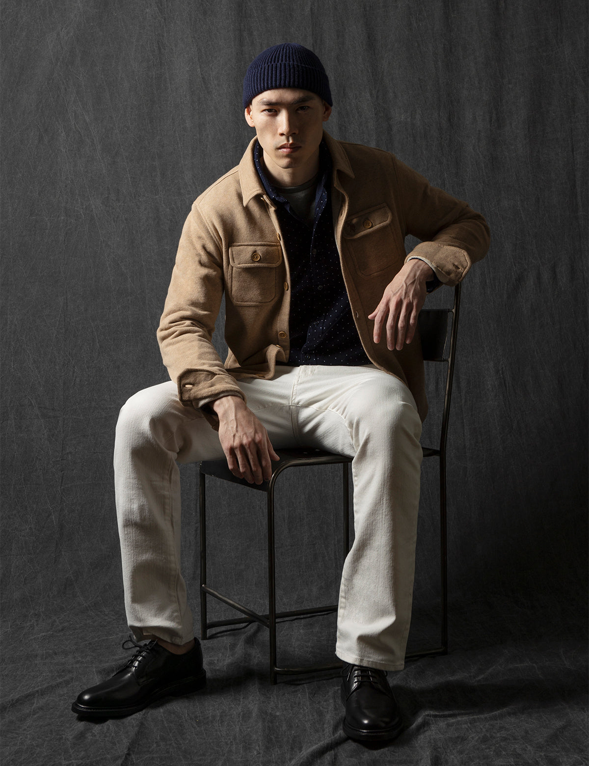 White Label French Terry Shacket Jacket
