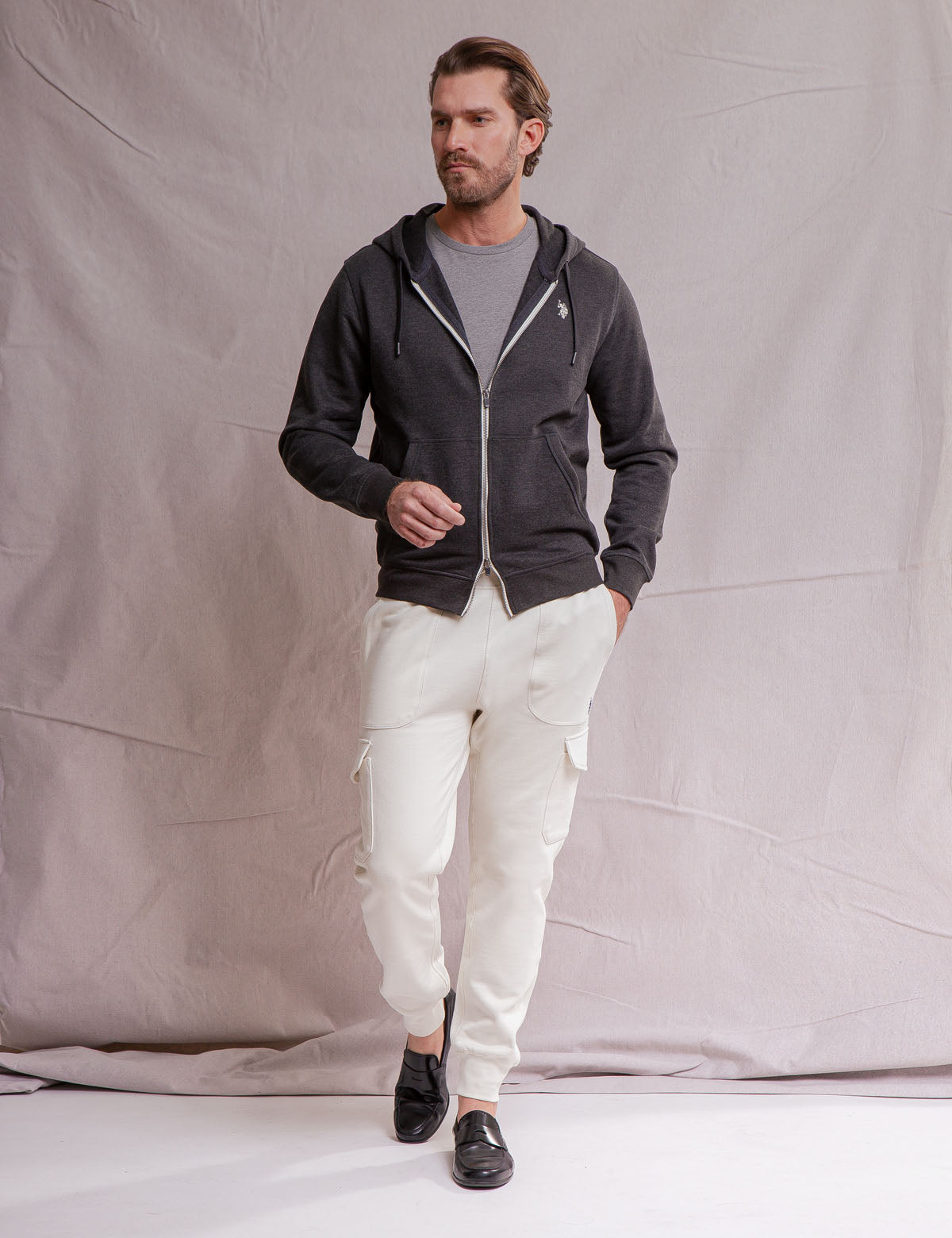 Premium White Label Full Zip Hoodie - Soft Cotton Blend, Classic Fit