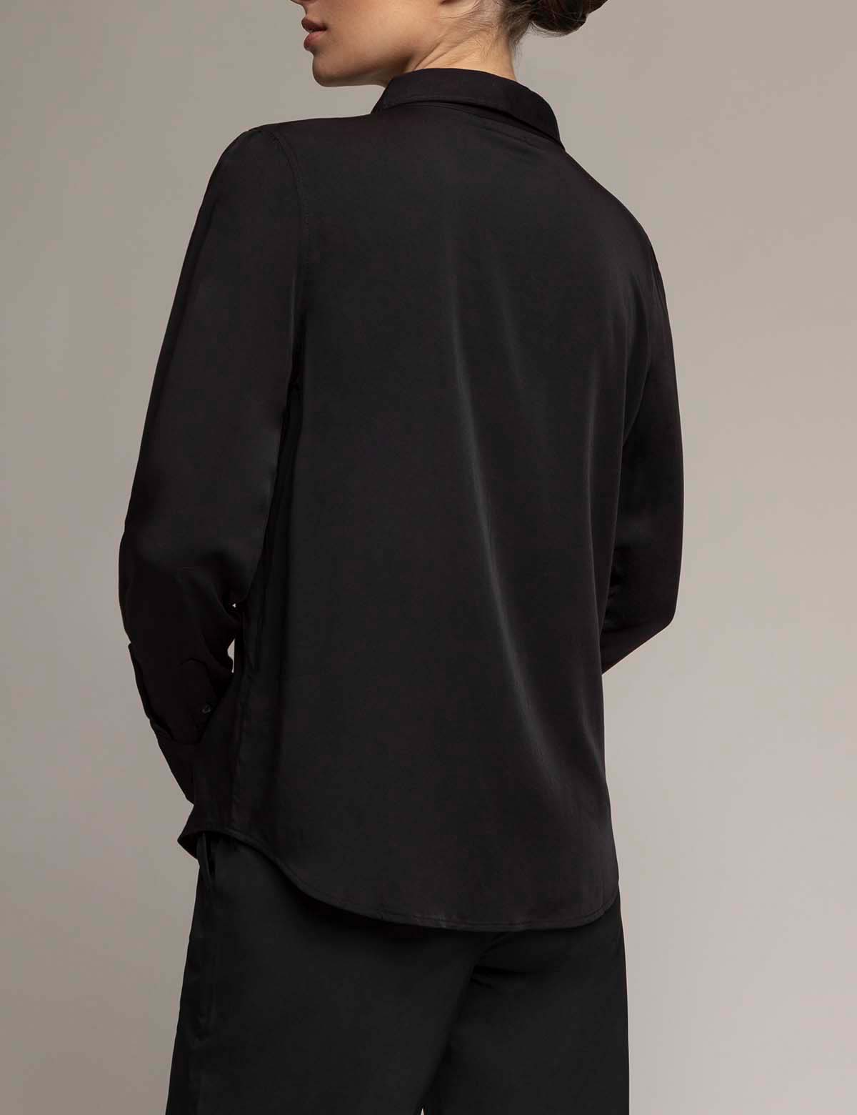 White Label Silk Touch Long Sleeve Shirt with Mother of Pearl Buttons