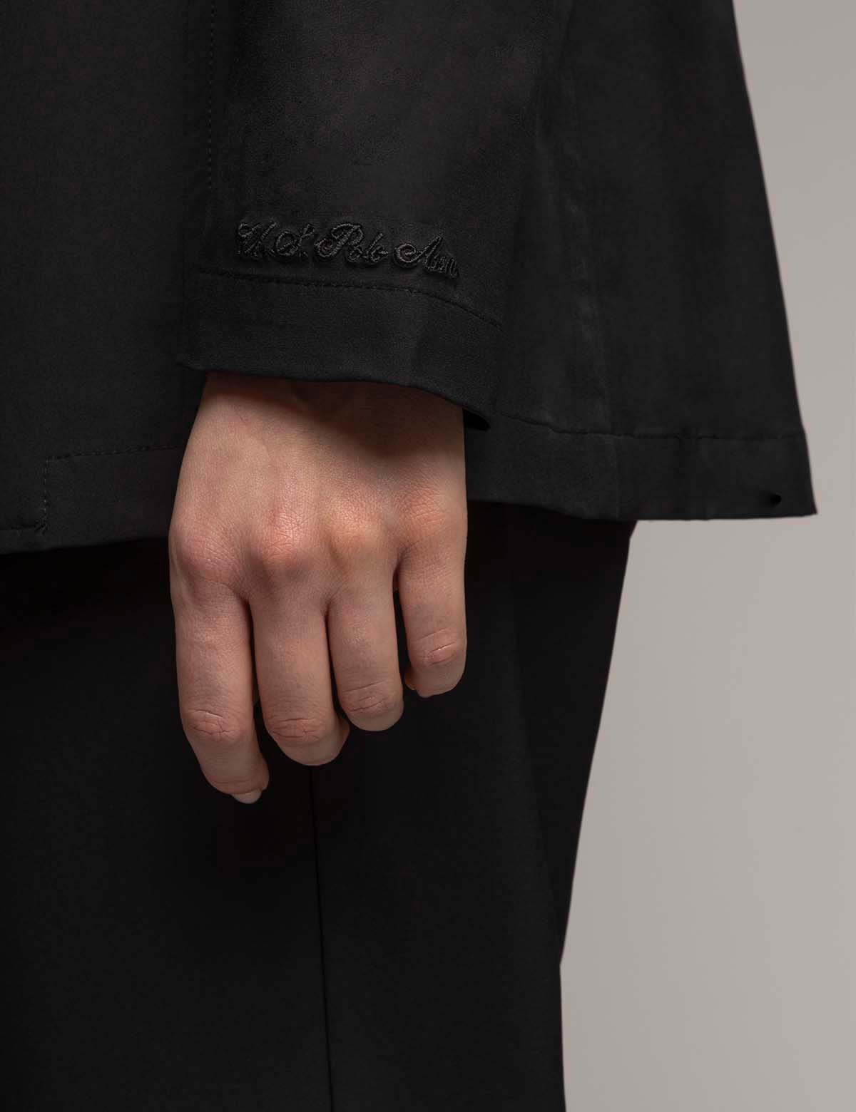 Women's Soft Draped Relaxed Blazer - Unlined Black Stretch Woven