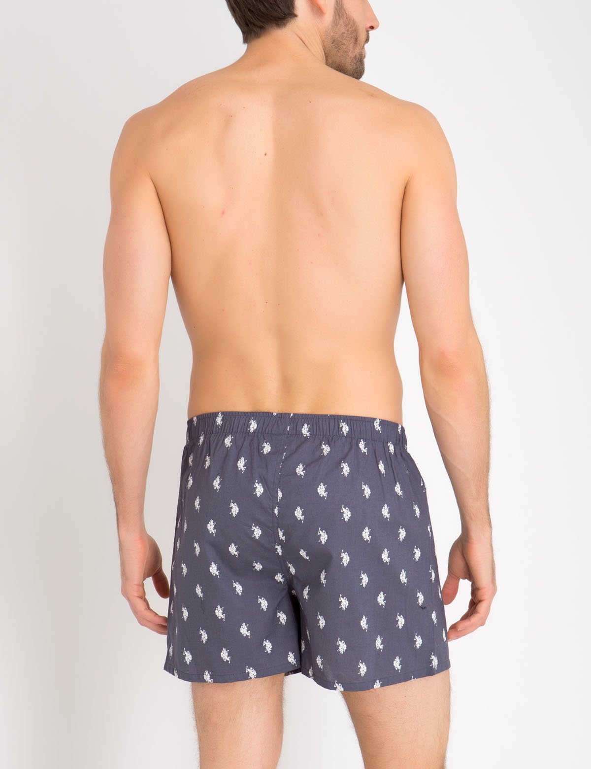 Men's Cotton Woven Boxer Briefs with Polo Player Print