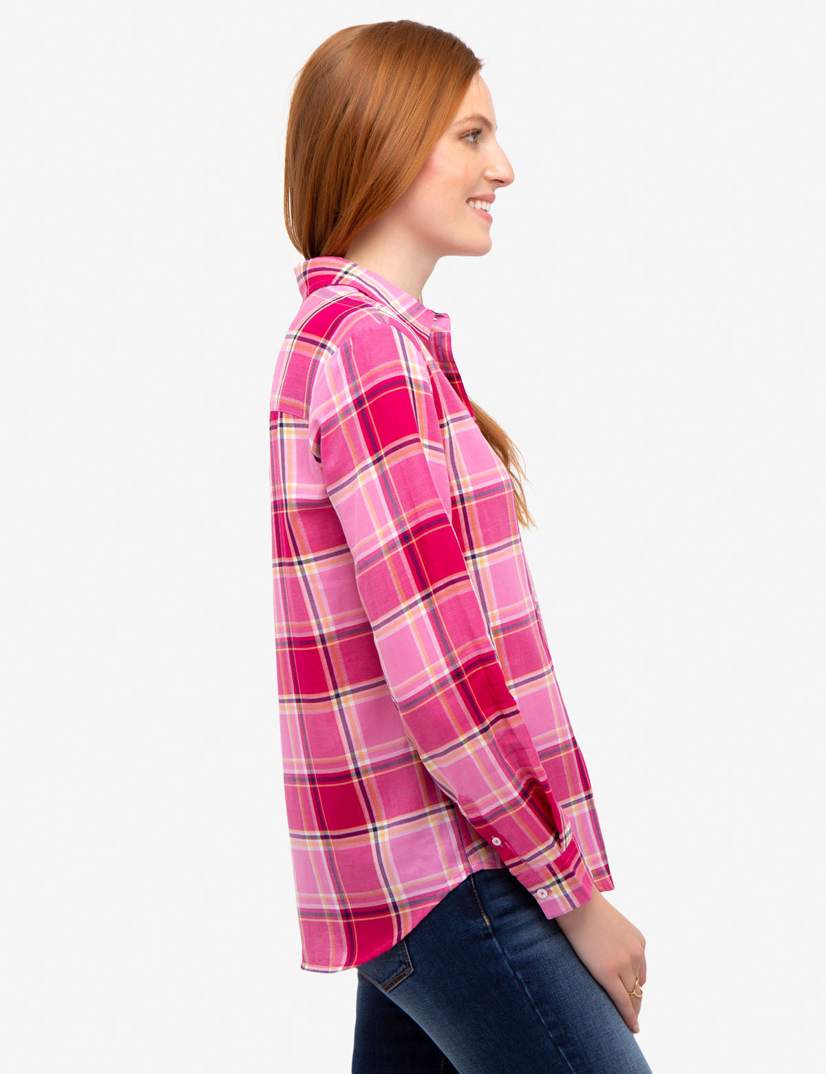 Men's Relaxed Fit Woven Plaid Shirt - 100% Cotton Casual Button-Up