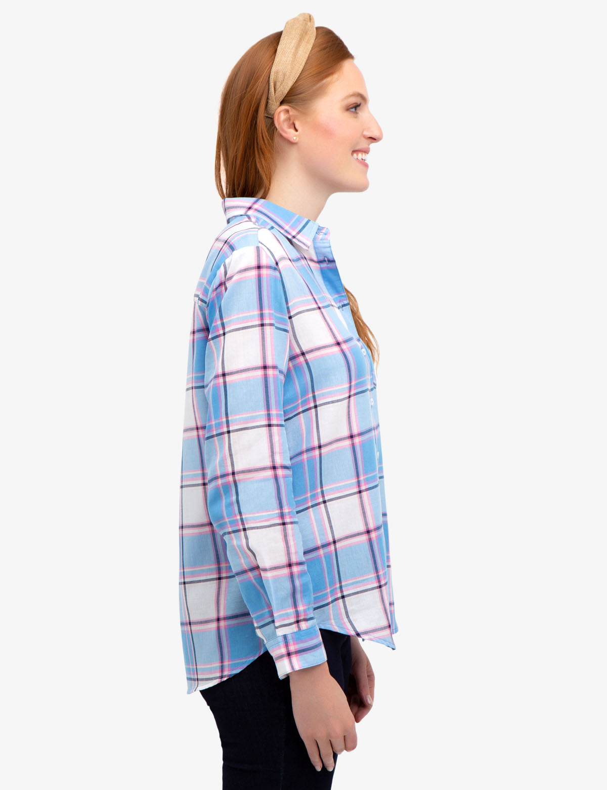 Men's Relaxed Fit Woven Plaid Shirt - 100% Cotton Casual Button-Up