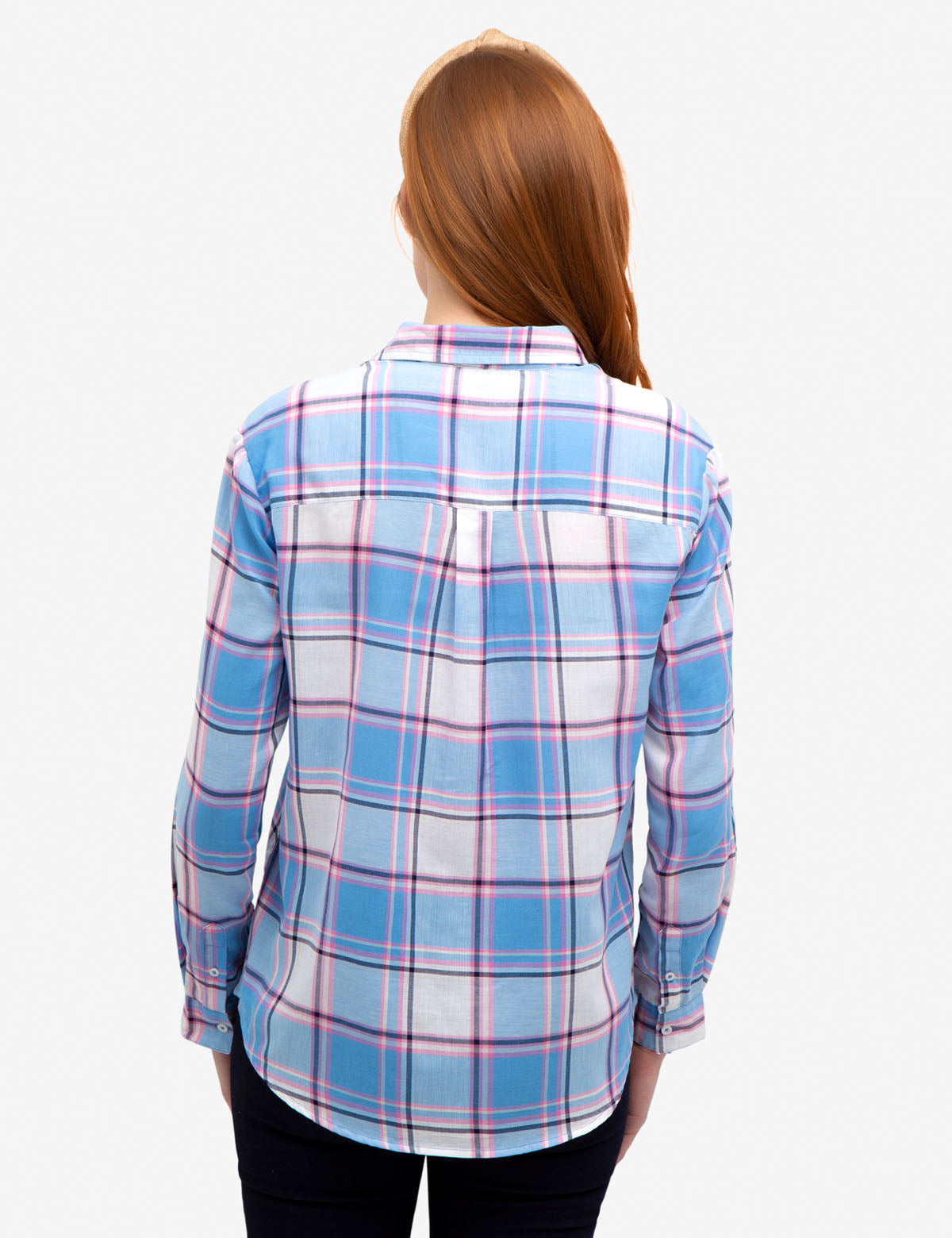 Men's Relaxed Fit Woven Plaid Shirt - 100% Cotton Casual Button-Up