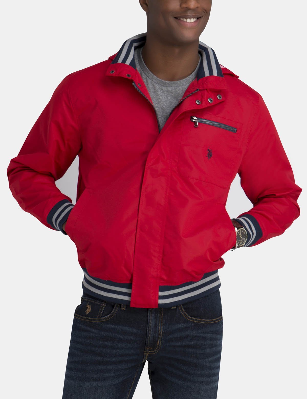 Men's Waterproof Yacht Jacket with Hood & Multiple Pockets