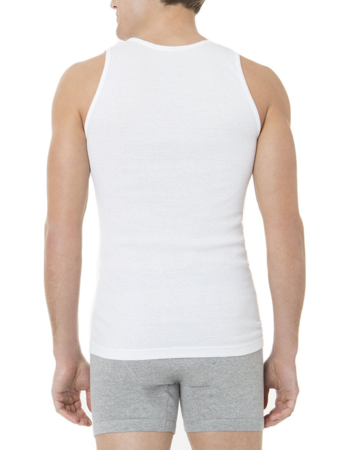3 Pack Cotton Ribbed A-Shirts for Men - Sleeveless Slim Fit Tank Tops