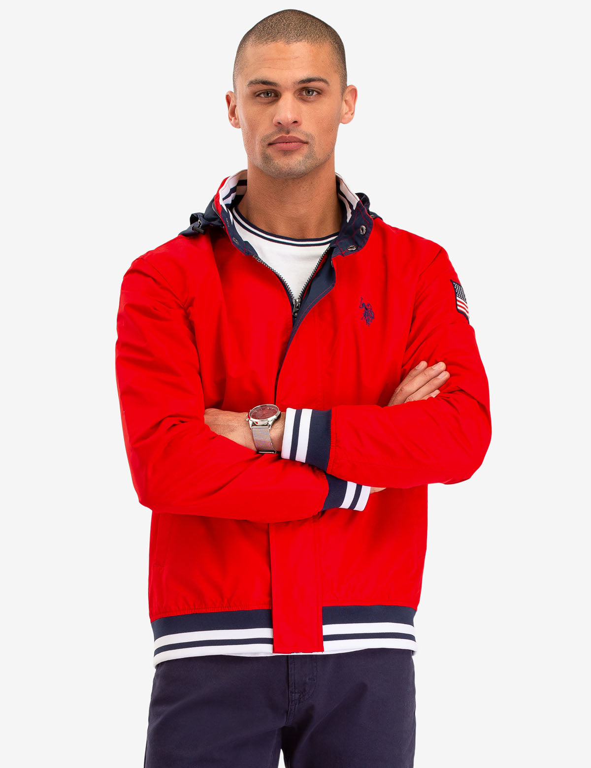 Men's Waterproof Yacht Jacket with Hood & Multiple Pockets