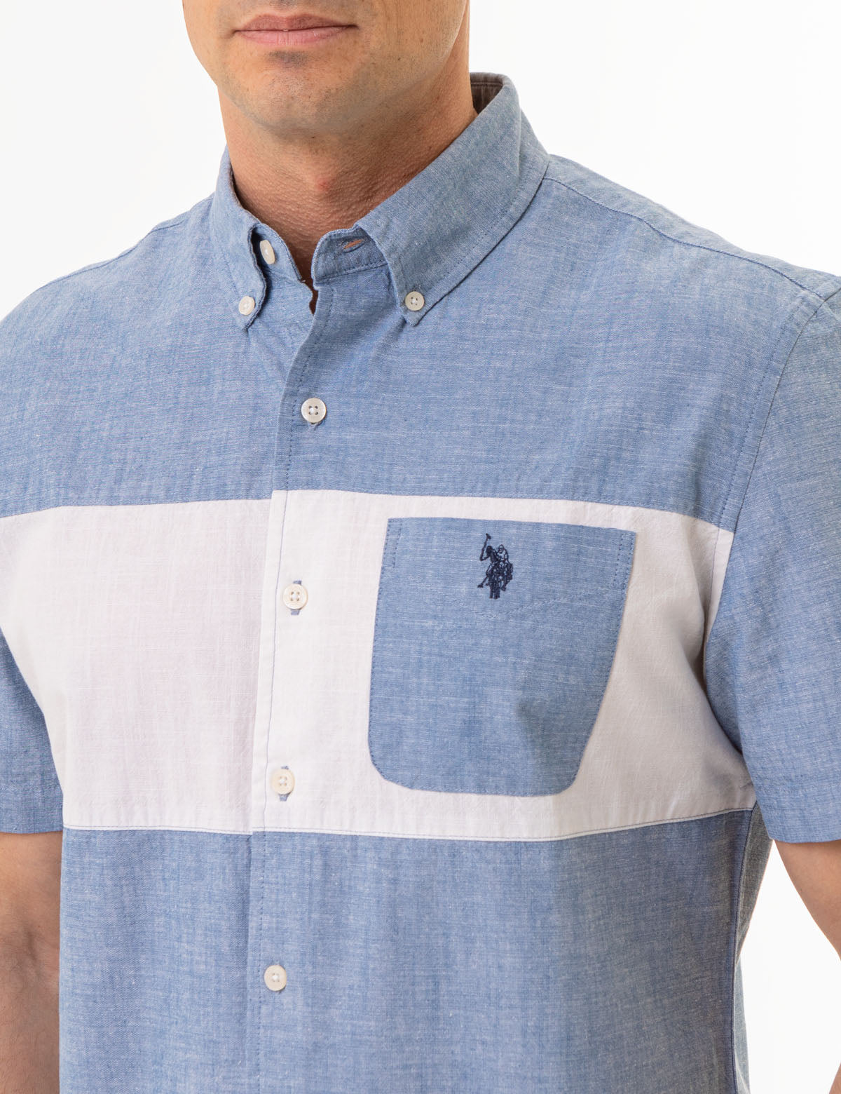 Men's Yarn-Dyed Canvas Shirt with Chest Pocket