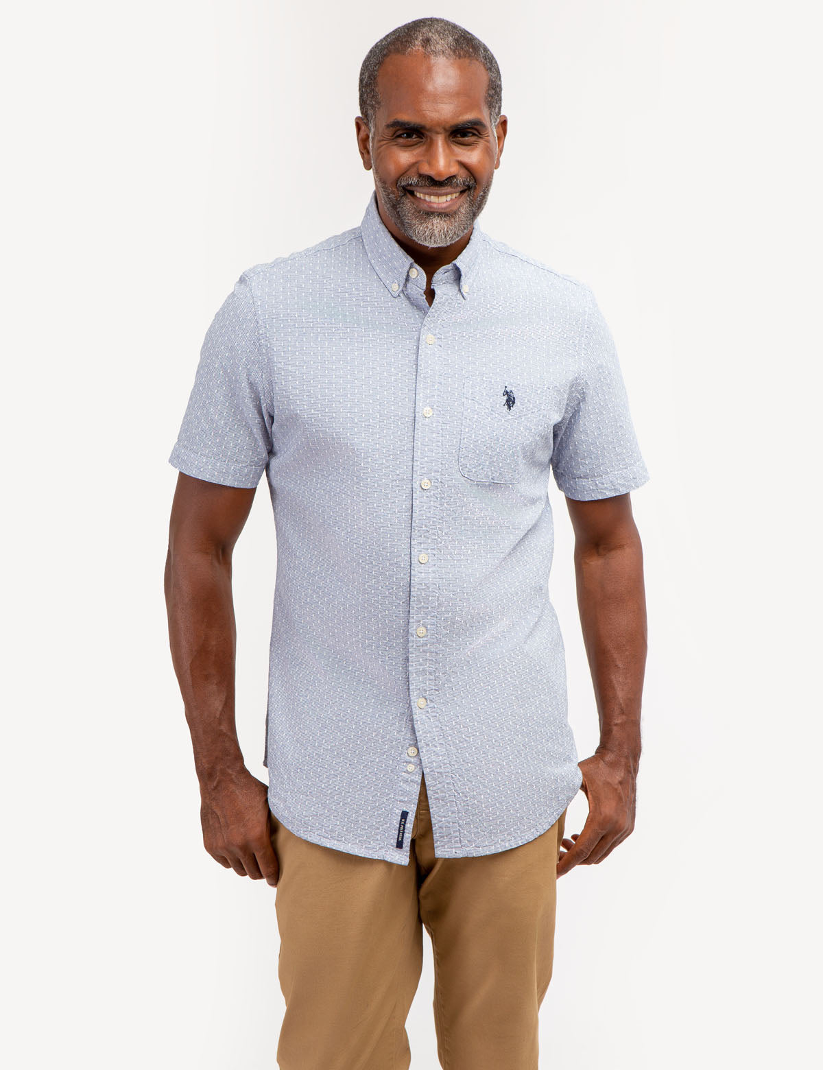 Men's Yarn Dye Dobby Short Sleeve Shirt