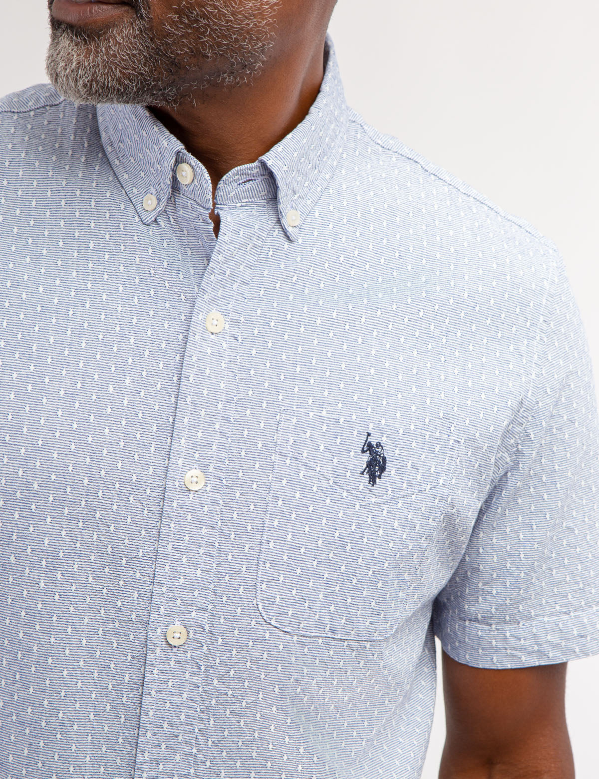 Men's Yarn Dye Dobby Short Sleeve Shirt