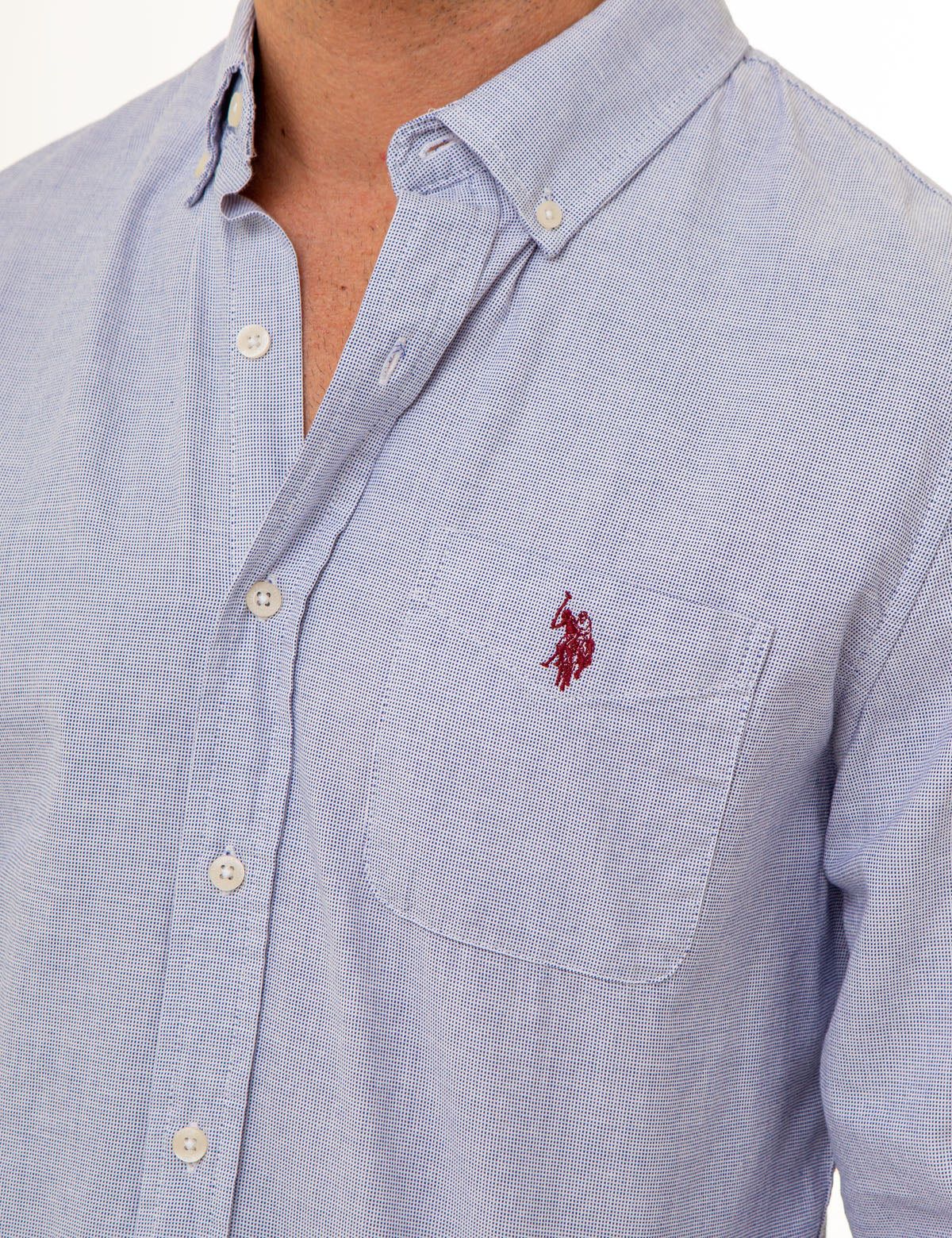 Men's Yarn-Dye Square Weave Long Sleeve Shirt