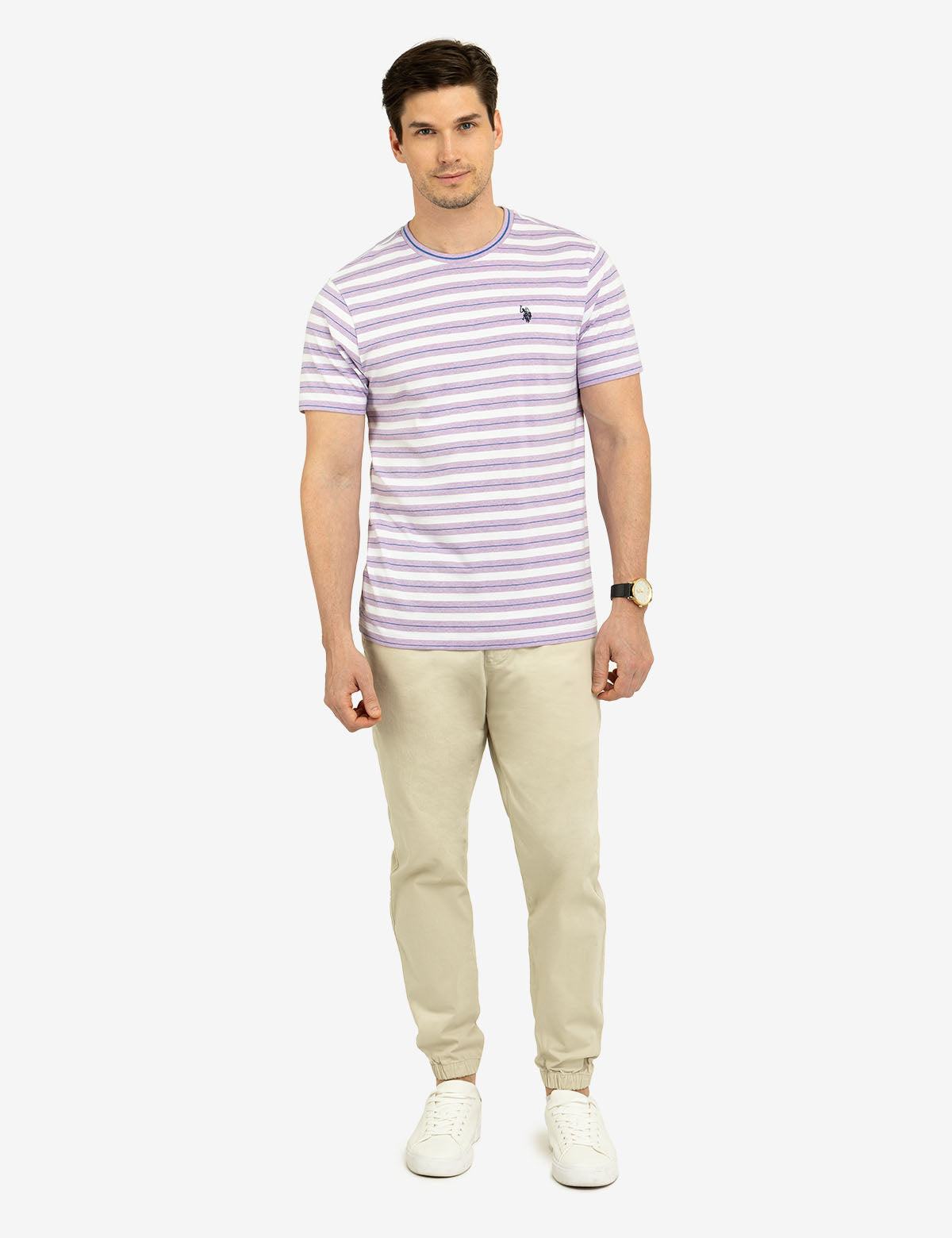 Yarn-Dyed Striped Crew Neck T-Shirt
