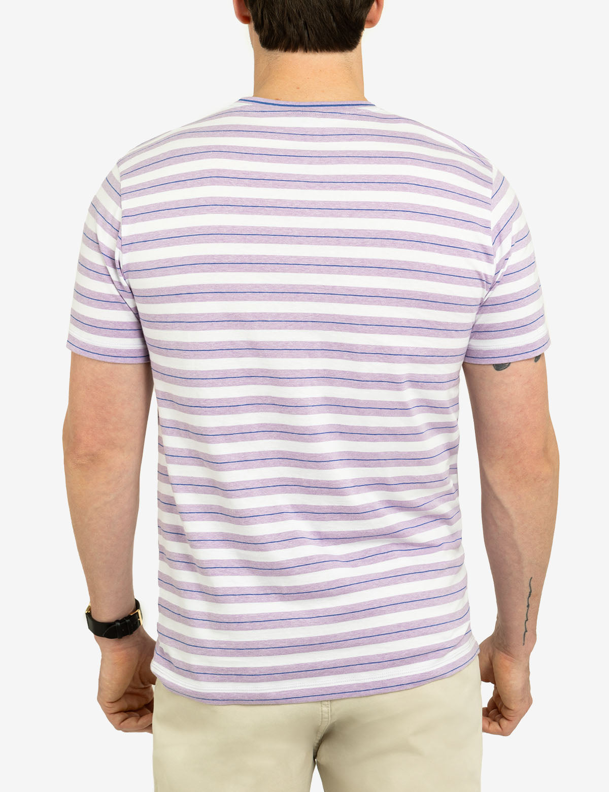 Yarn-Dyed Striped Crew Neck T-Shirt