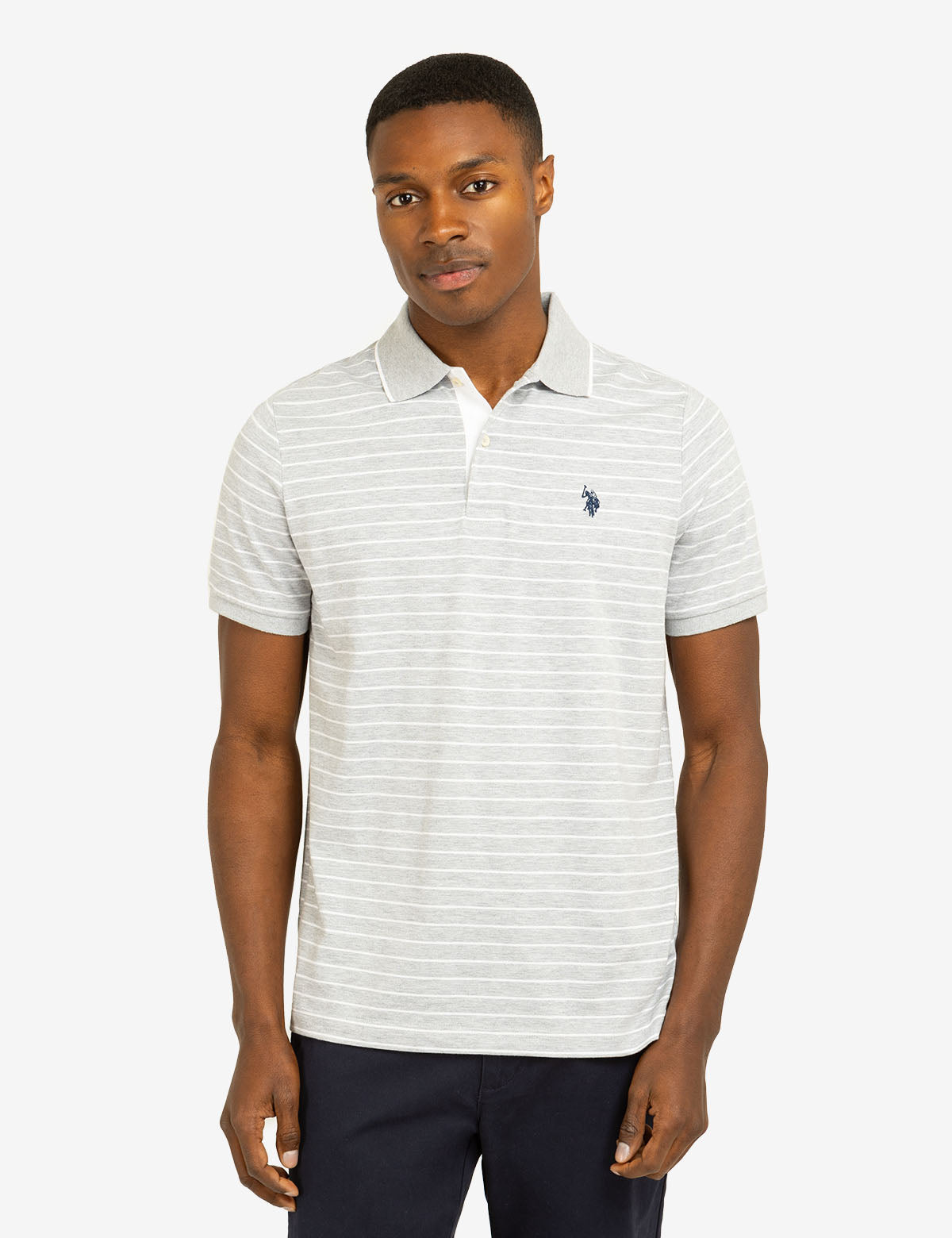 Men's Yarn-Dye Stripe Jersey Polo Shirt
